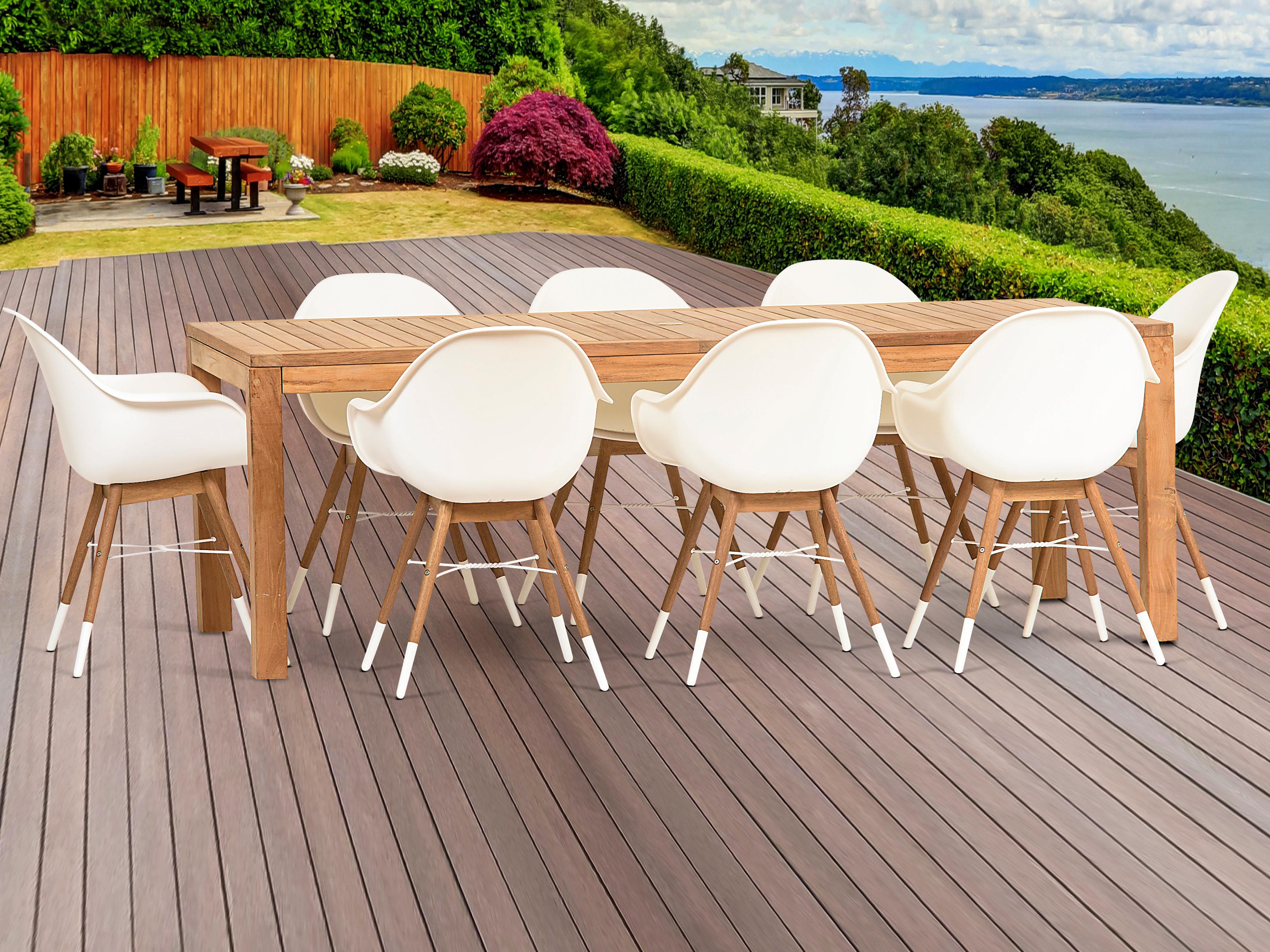 Amazonia Charlotte 9 Piece Teak Rectangular Patio Dining Set