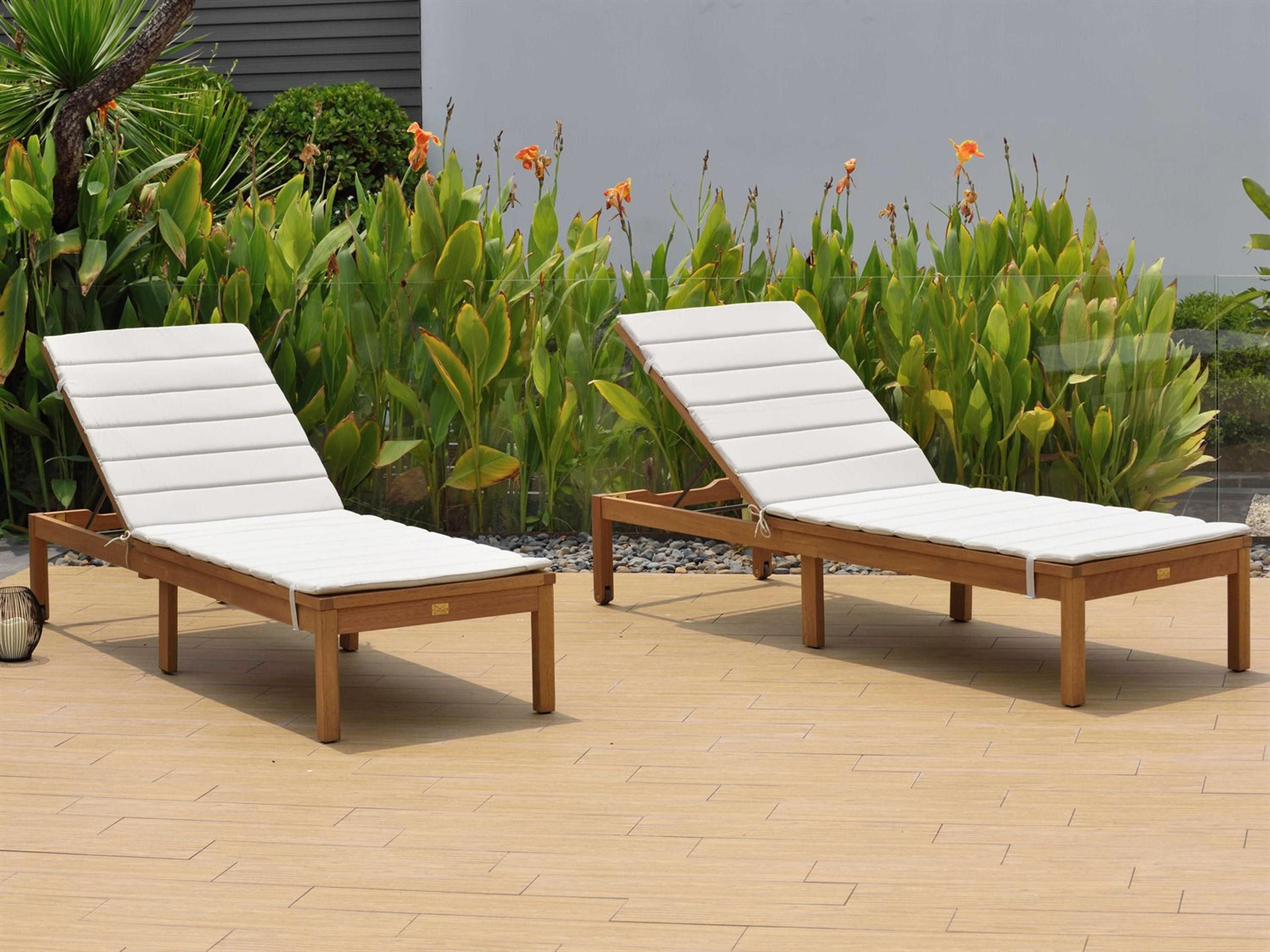 Amazonia Karen 2 Piece Wood Patio Chaise Lounge Set