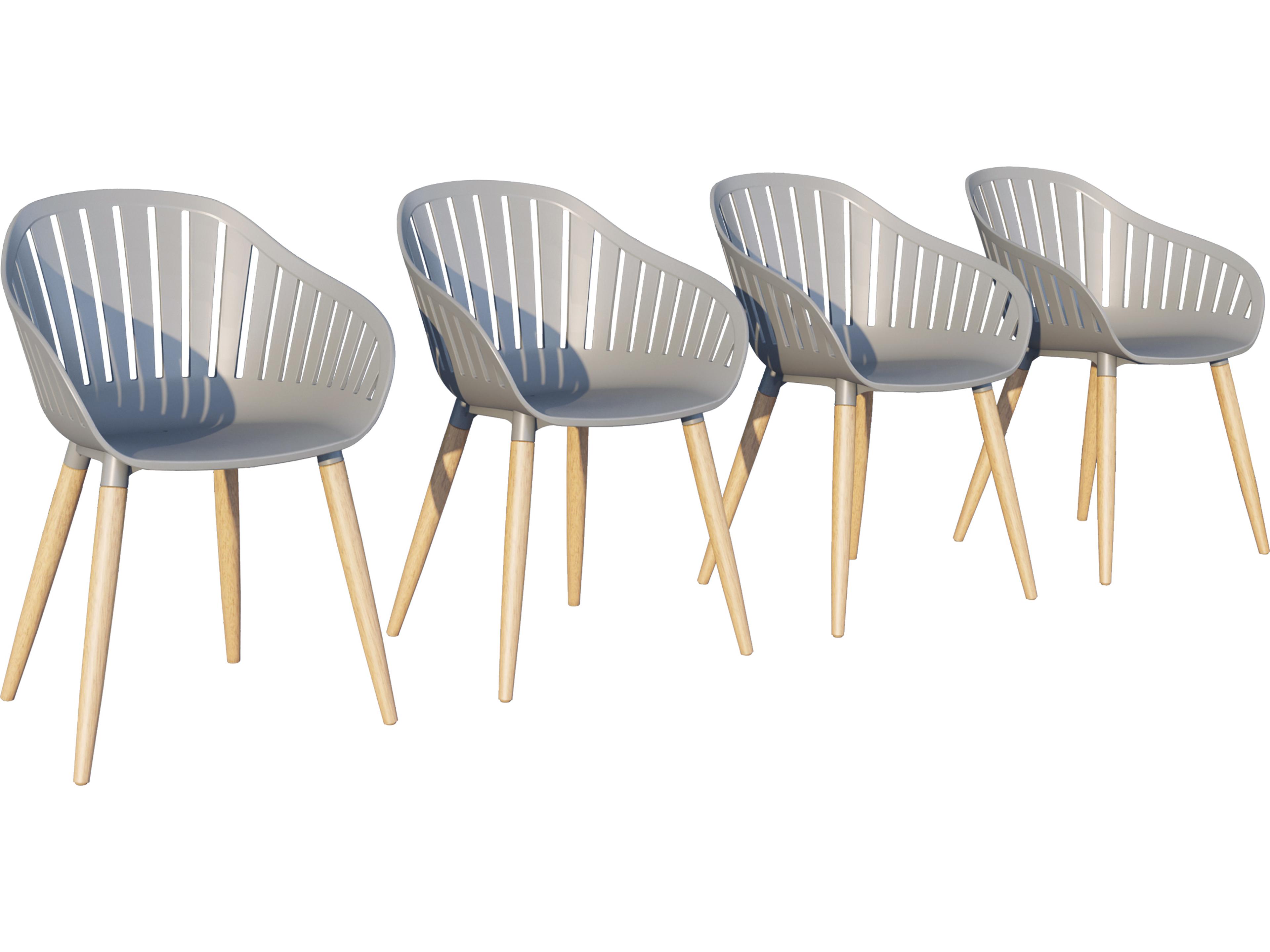 International Home Miami Amazonia 4 Piece Chairs Set Teak Finish