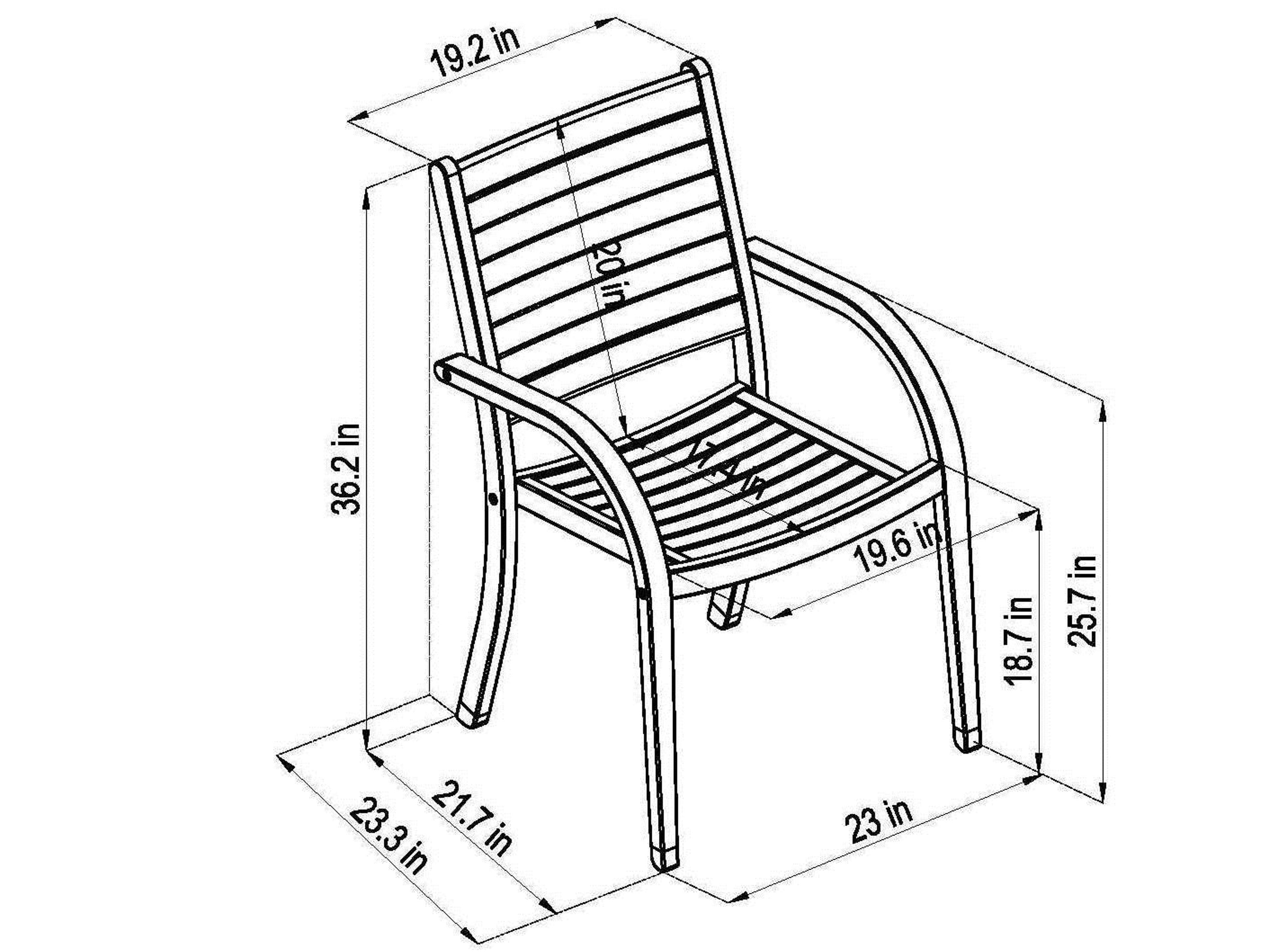 International Home Miami Amazonia Eva 4 Piece Wood Outdoor Patio Dining Chair Set
