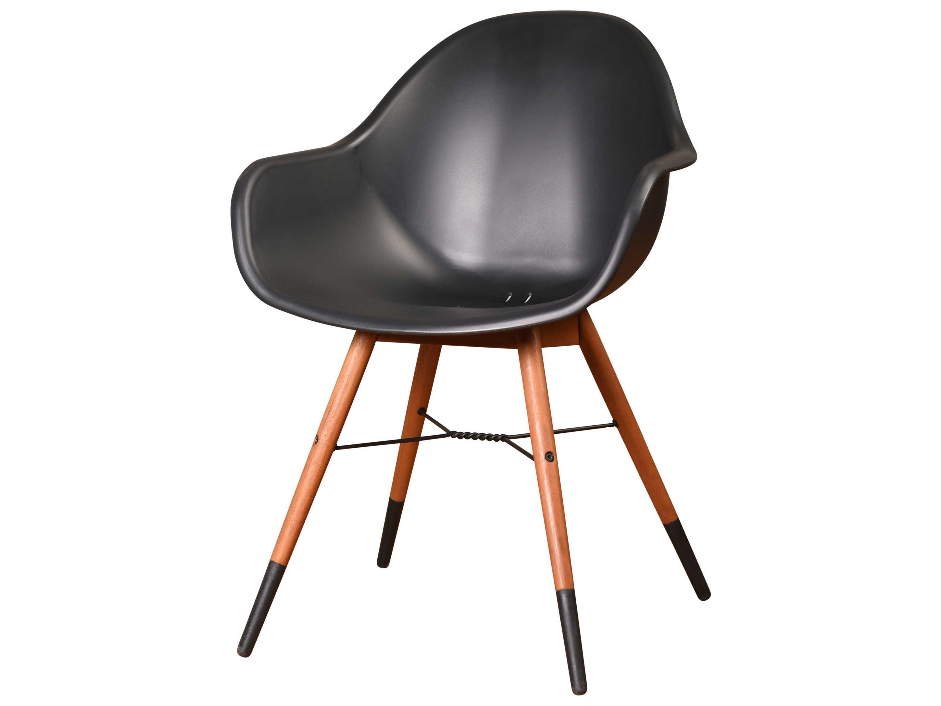 Amazonia Charlotte Eucalyptus Deluxe 4 Piece Armchair Set Black Set of 4 Chairs