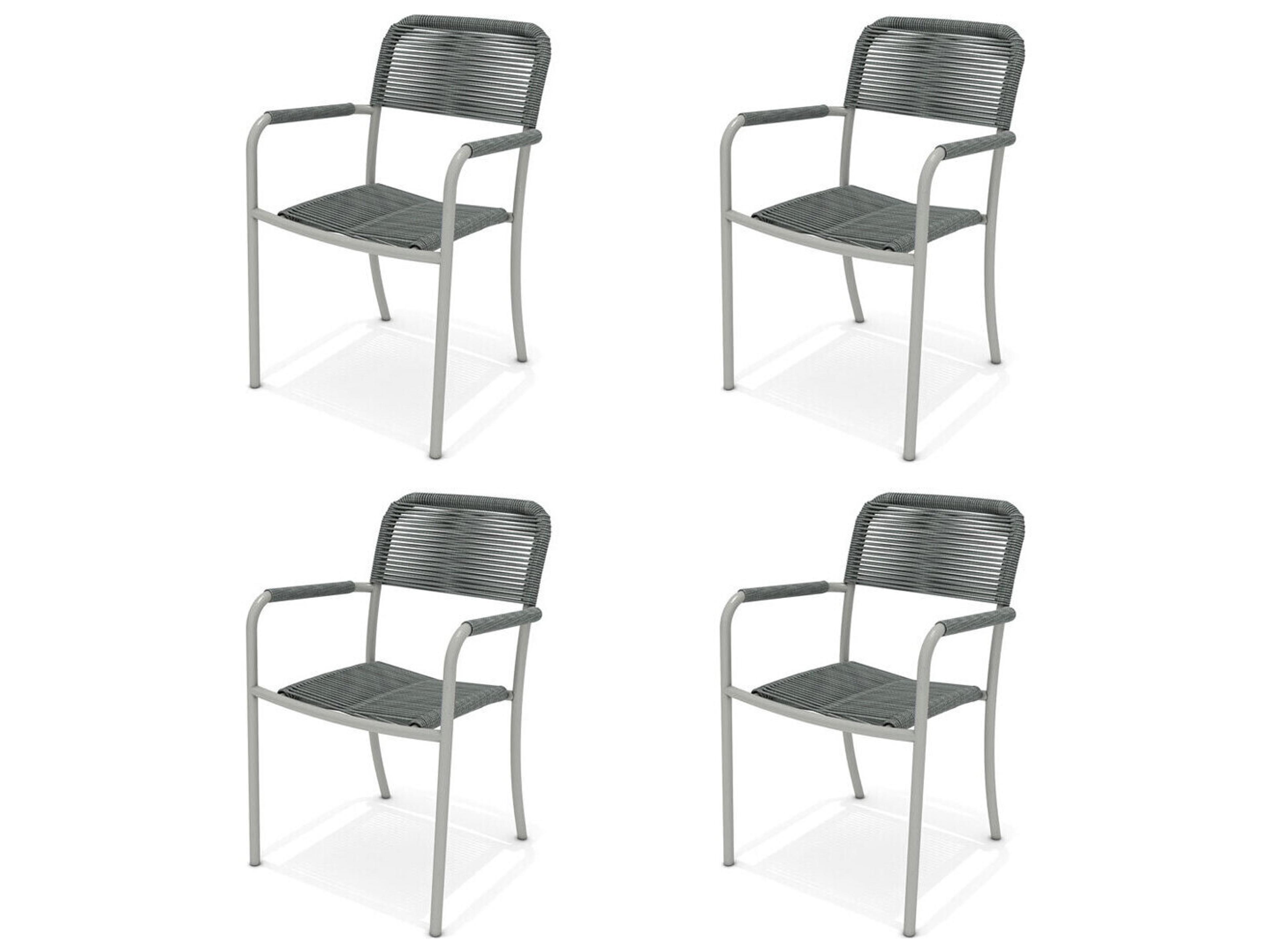 International Home Miami Amazonia Aluminum Grey Chair Set of 4