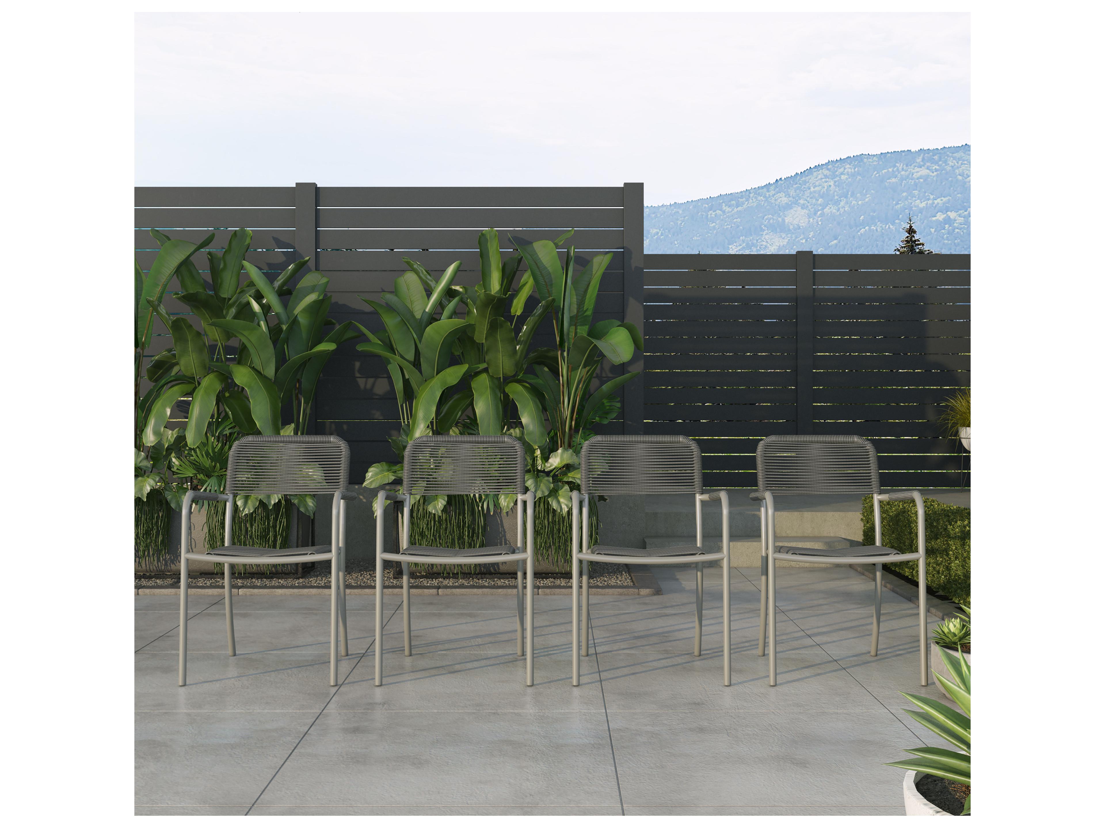 International Home Miami Amazonia Aluminum Grey Chair Set of 4