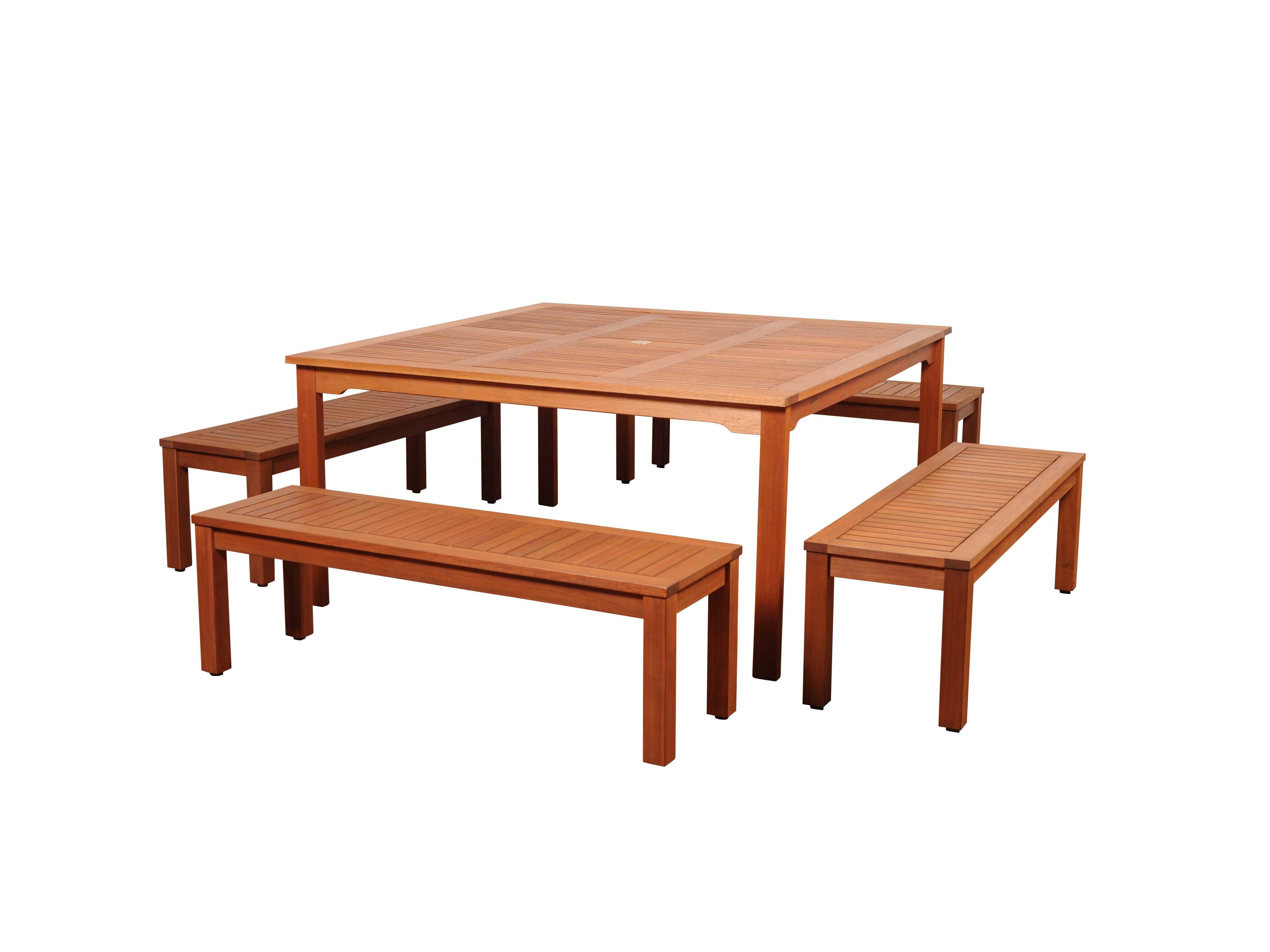 Amazonia Richfield 5 Piece Eucalyptus Square Patio Dining Set