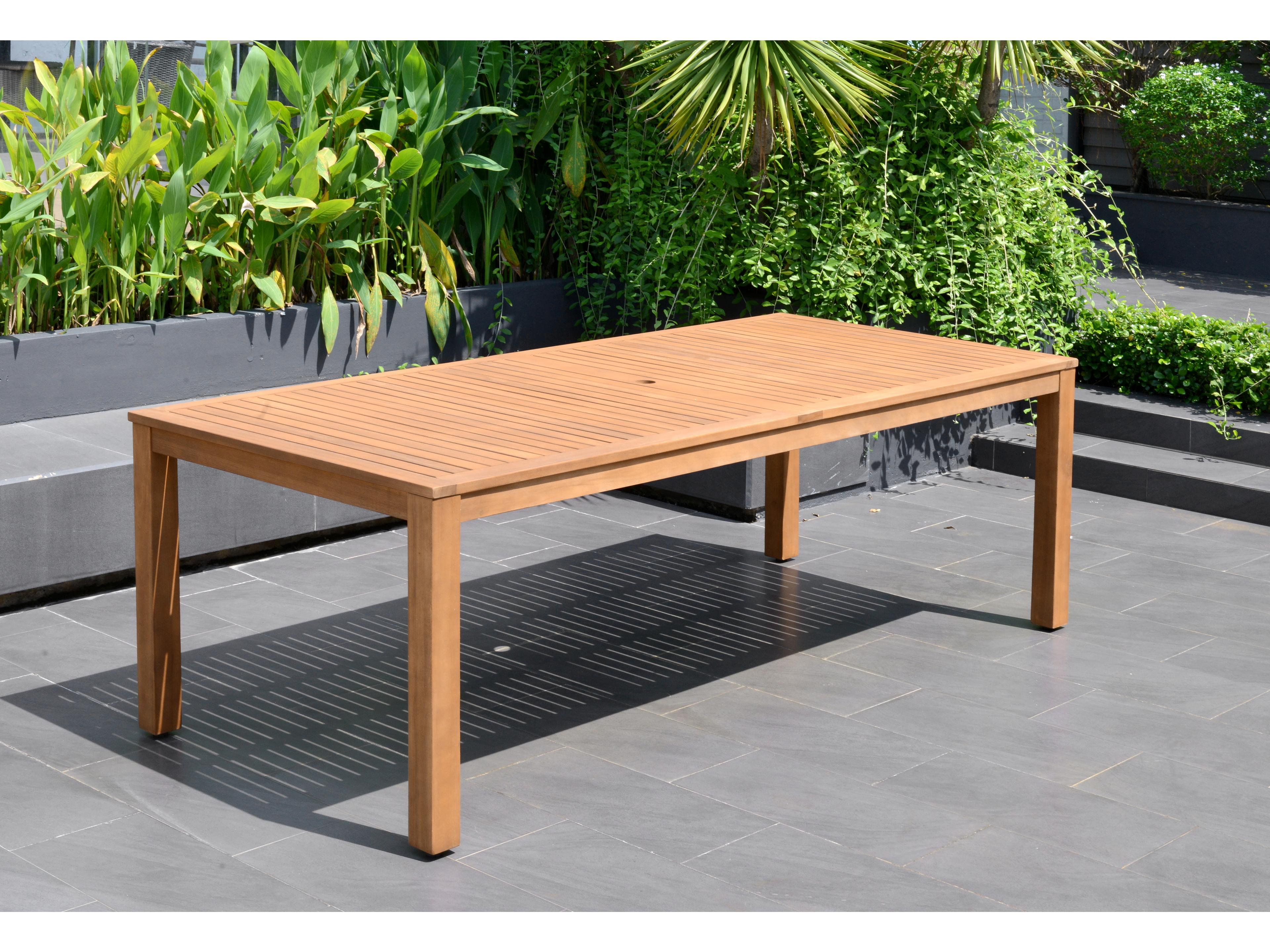 International Home Miami Amazonia 7 Piece Rectangular Patio Dining Set Teak Finish