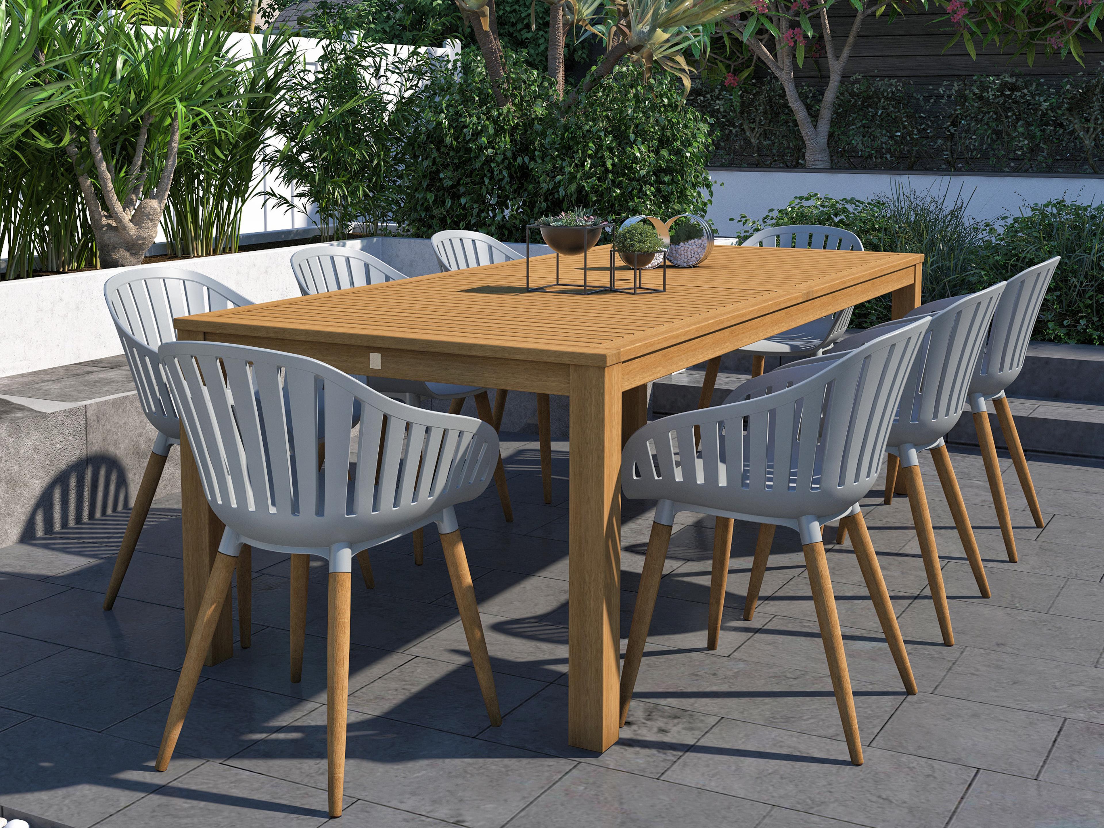 Amazonia 9 Piece Rectangular Patio Dining Set Teak Finish