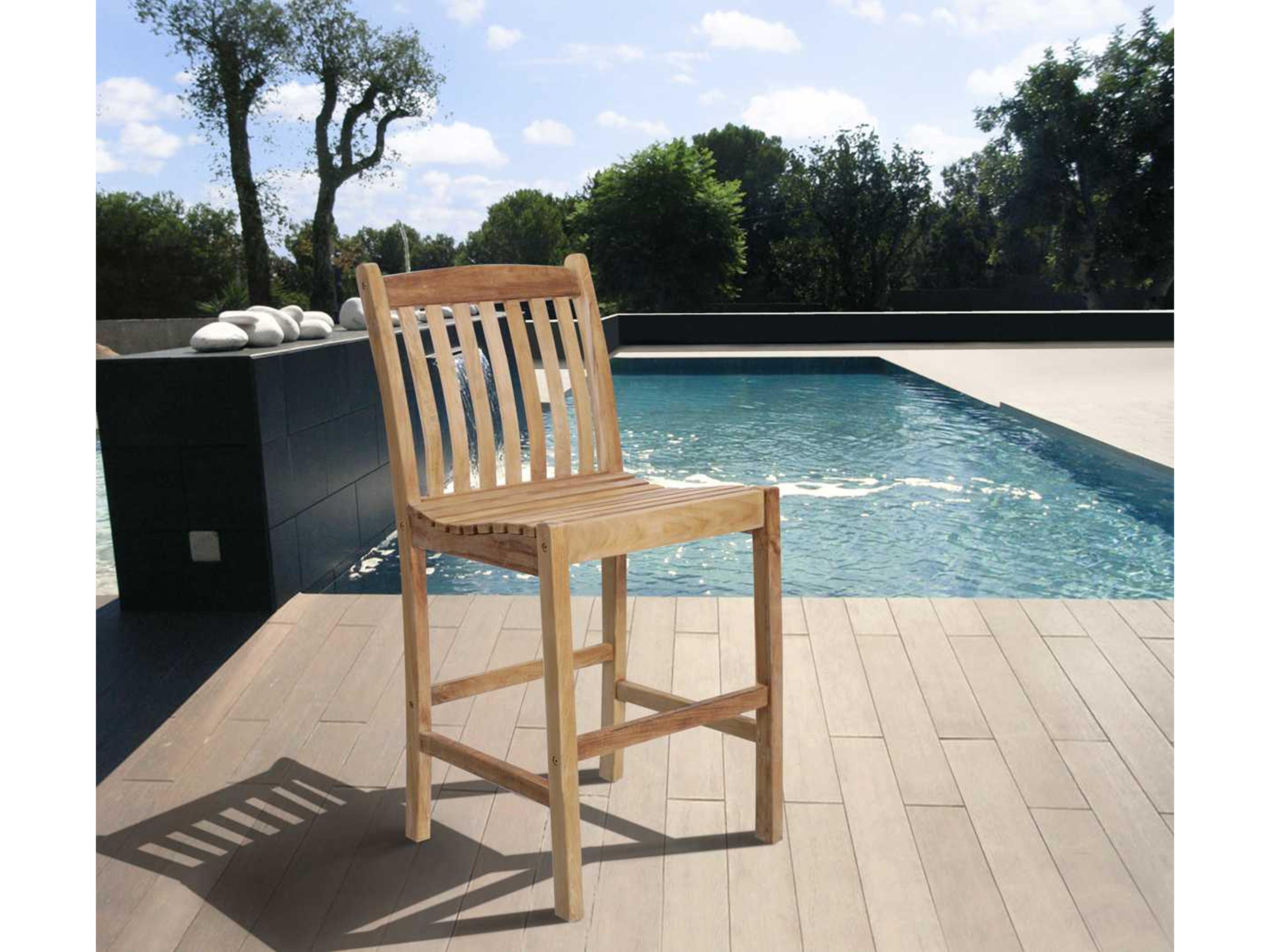 International Home Miami Amazonia Teak Eden Outdoor Bar Stool Set of 2