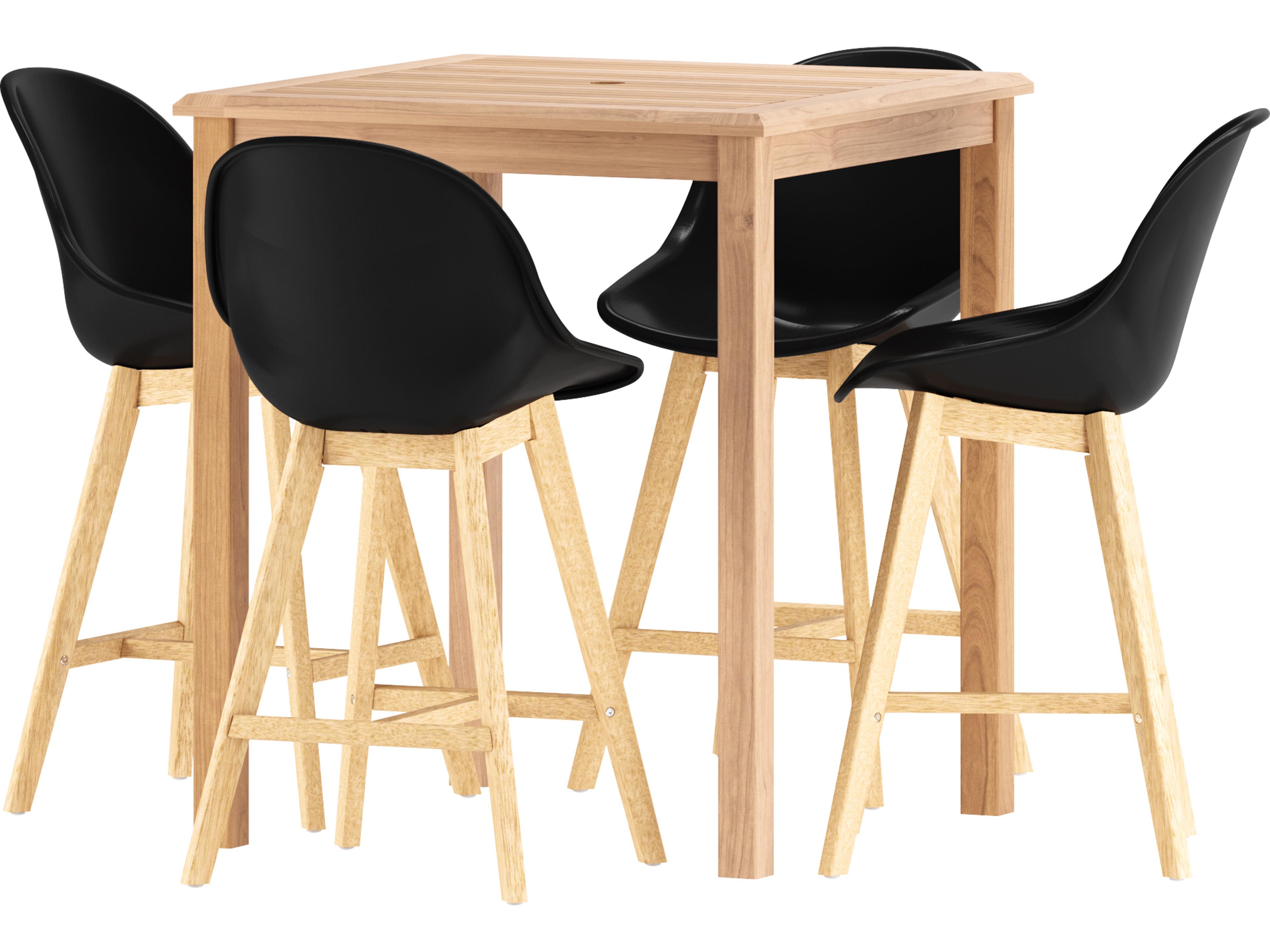 International Home Miami Amazonia Teak Rectangular Seven Piece Budapest Outdoor Dining Set