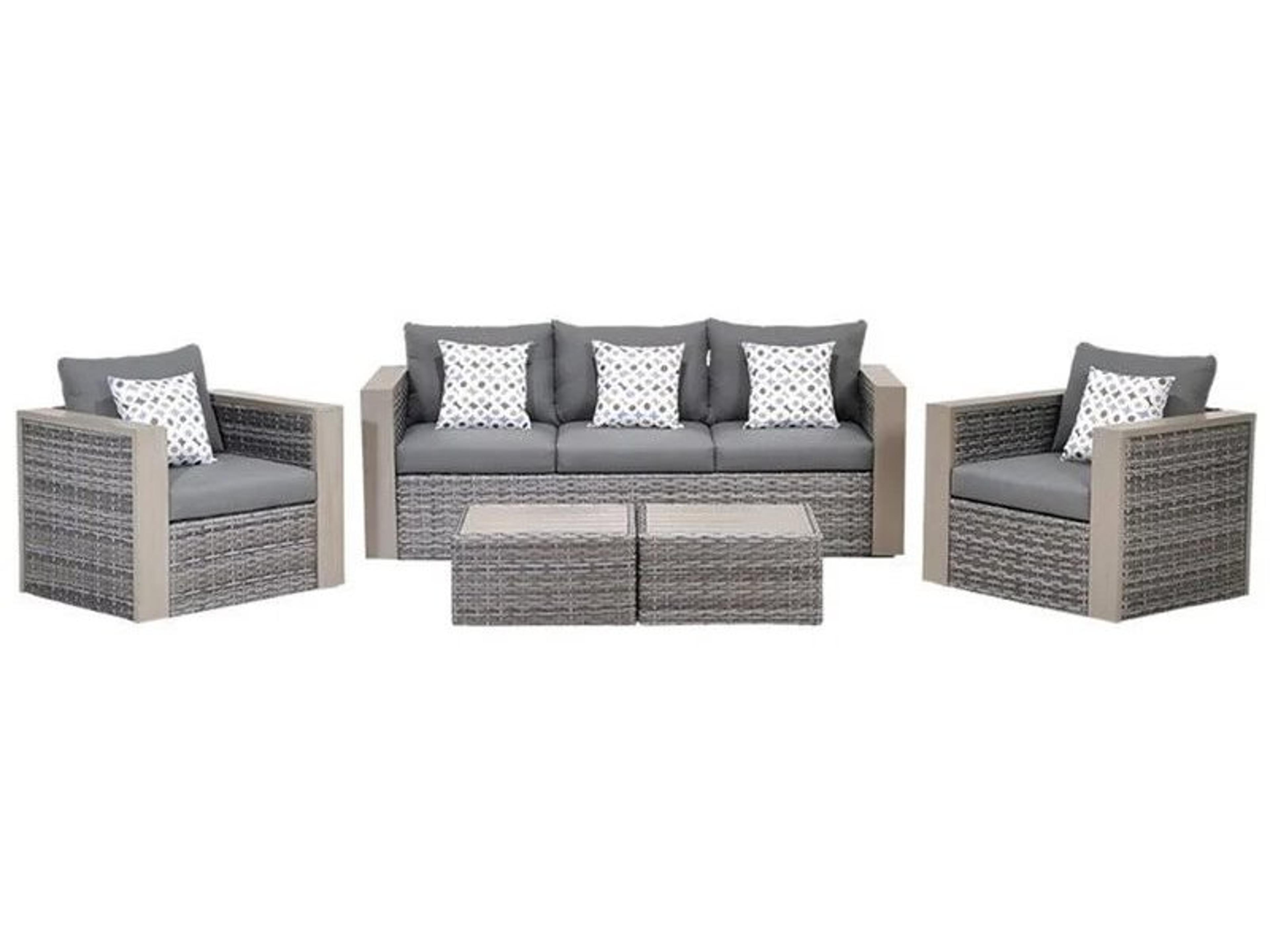 Atlantic Wicker Grey Five Piece Cebu Conversation Set