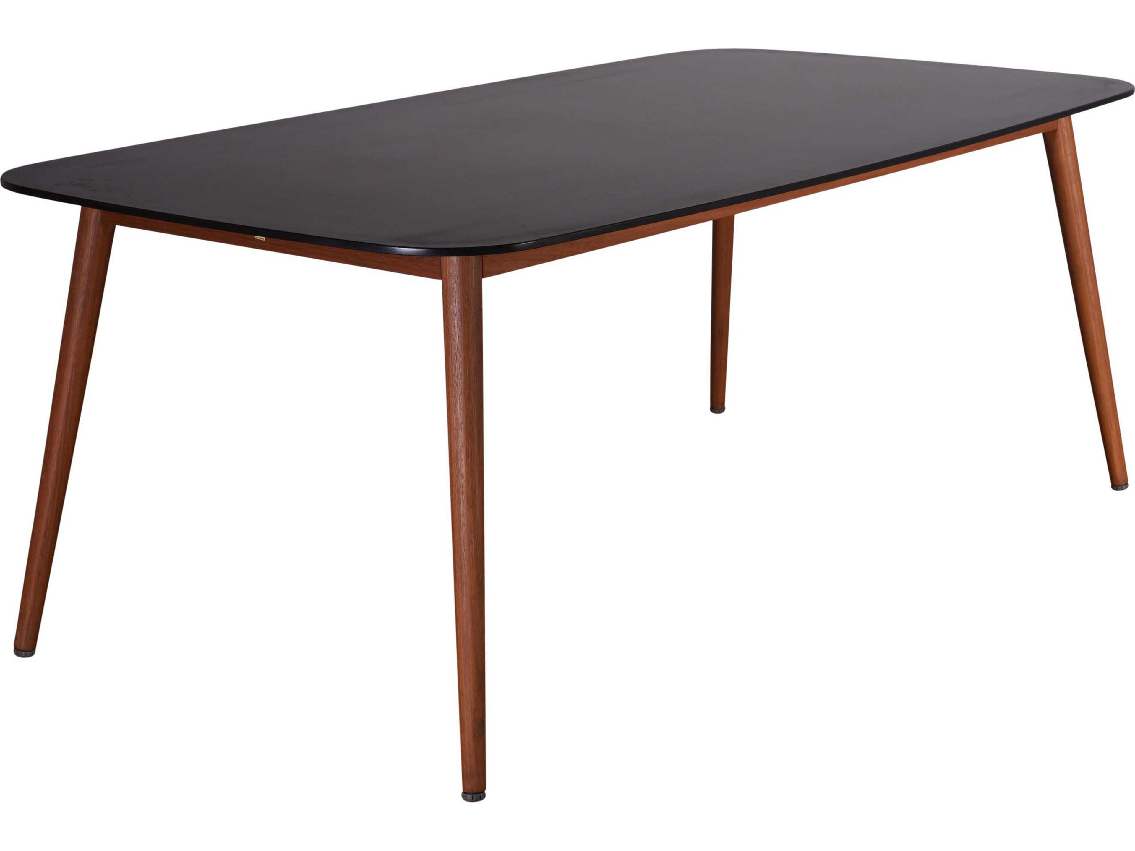 International Home Miami Amazonia Charlotte Delue 9 Piece Eucalyptus Rectangular Outdoor Patio Dining Set Black