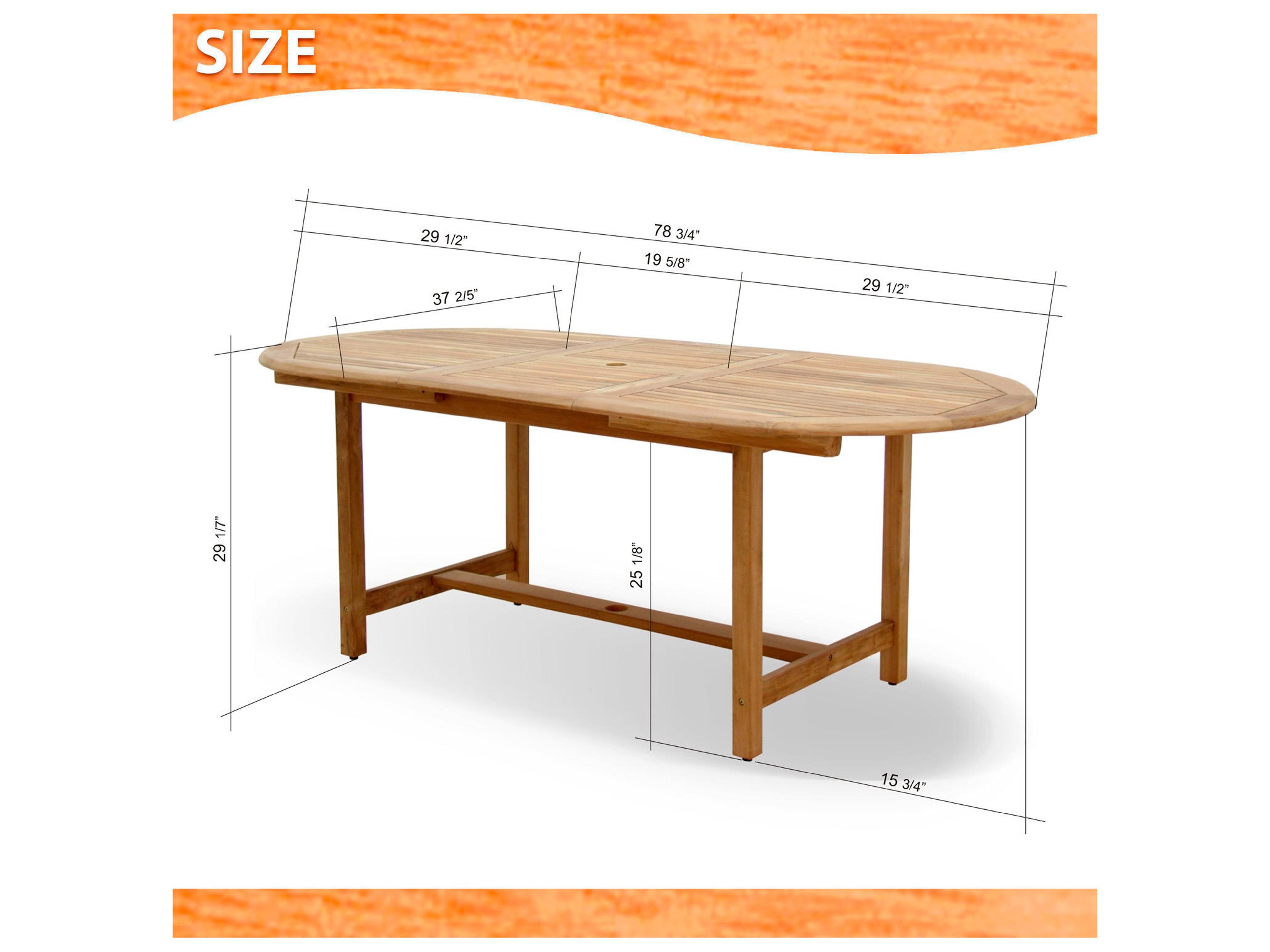International Home Miami Amazonia Teak Wood Aluminum Brown/Grey 7 Piece Oval Patio Dining Set