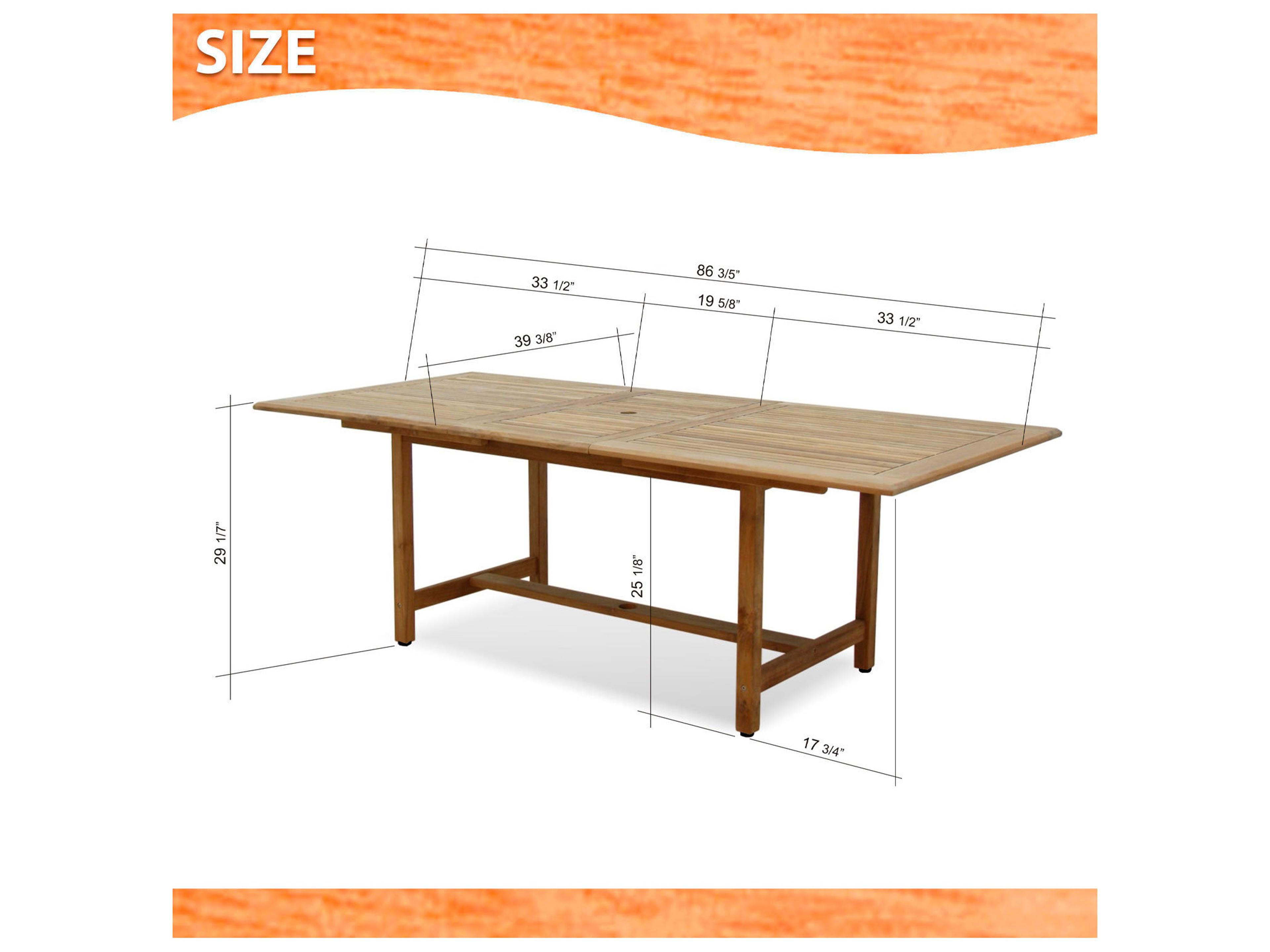 International Home Miami Amazonia Teak Wood Aluminum Brown/White 7 Piece Rectangular Patio Dining Set