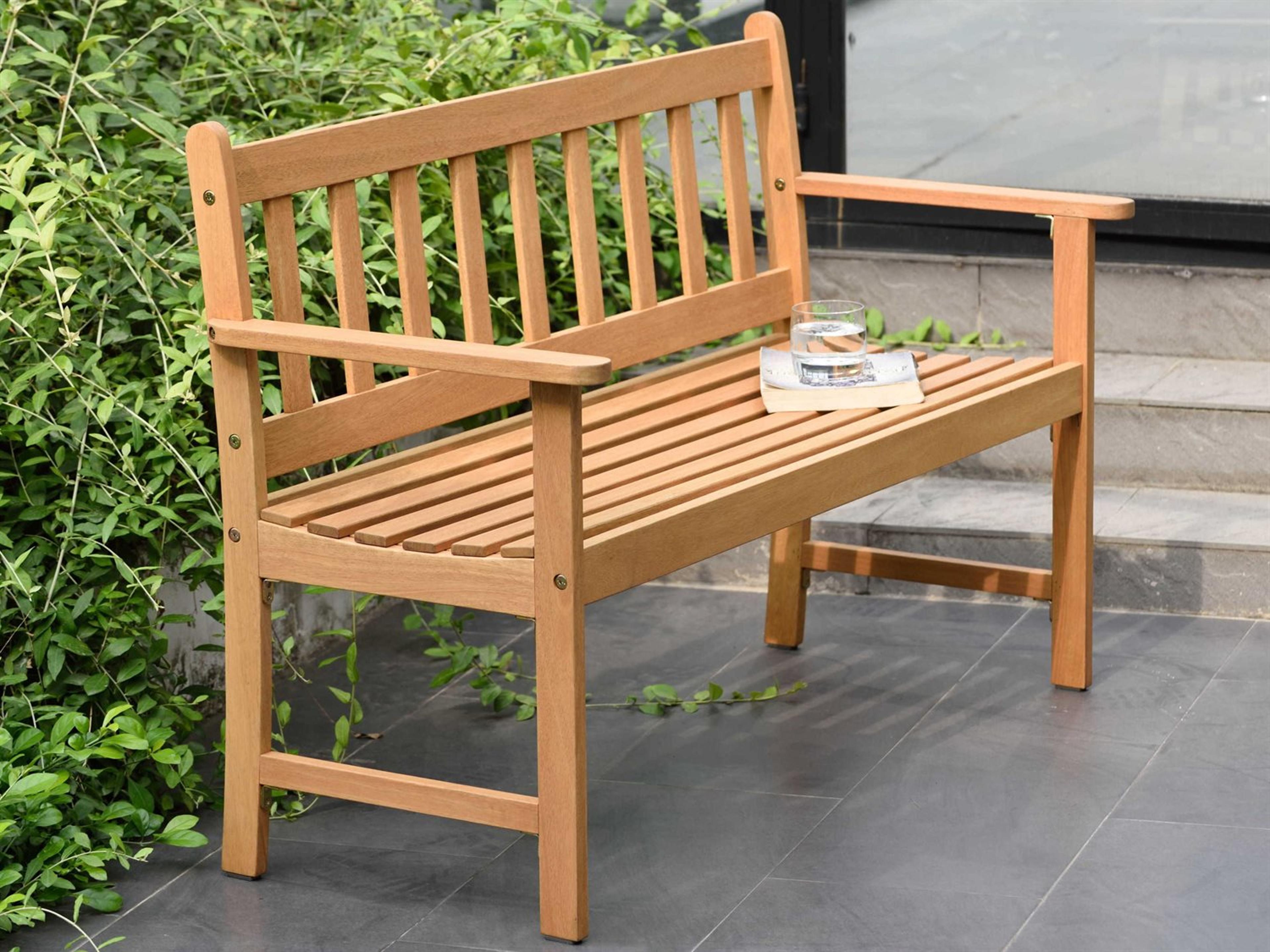 International Home Miami Amazonia Barcelona Wood Outdoor Patio Bench