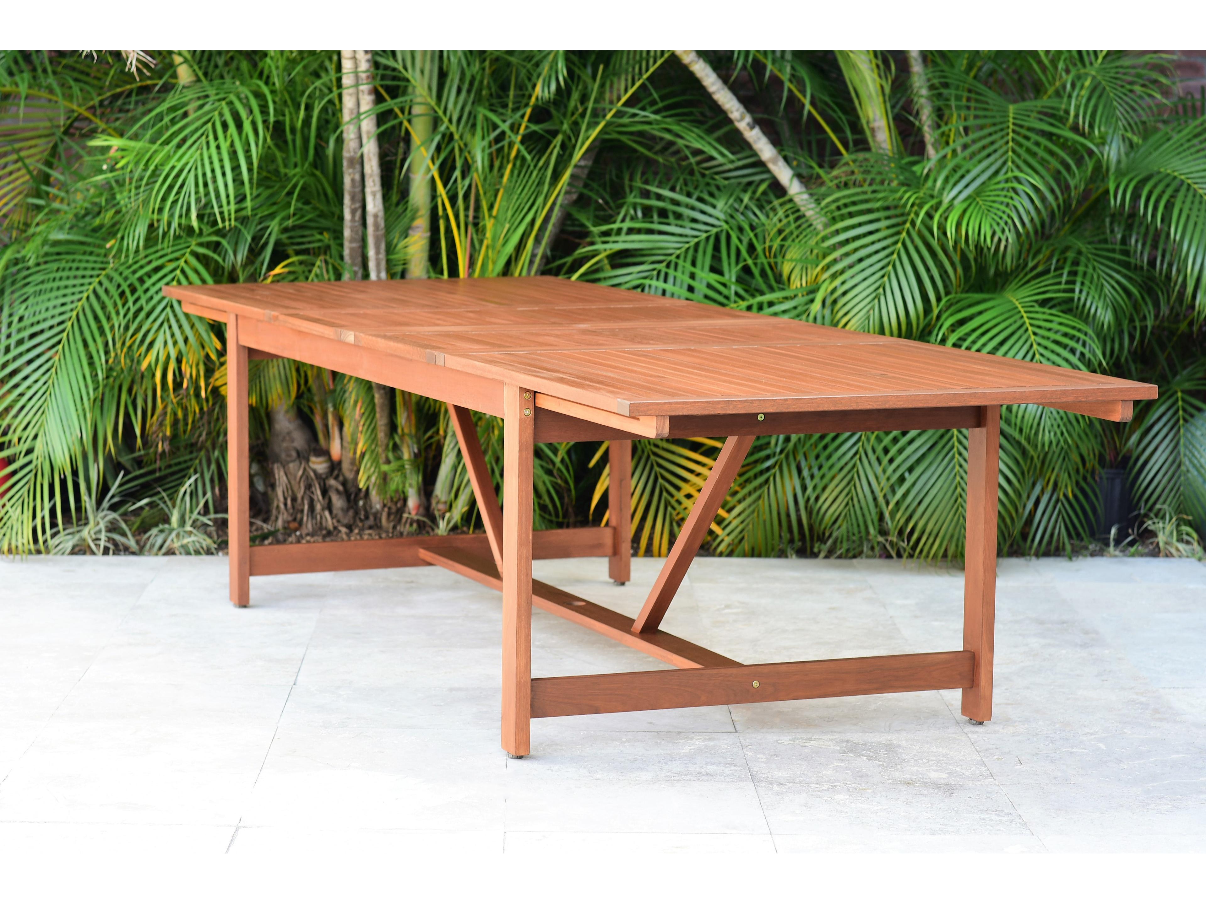 International Home Miami Amazonia 11 Piece Rectangular Outdoor Dining Set Eucalyptus Wood