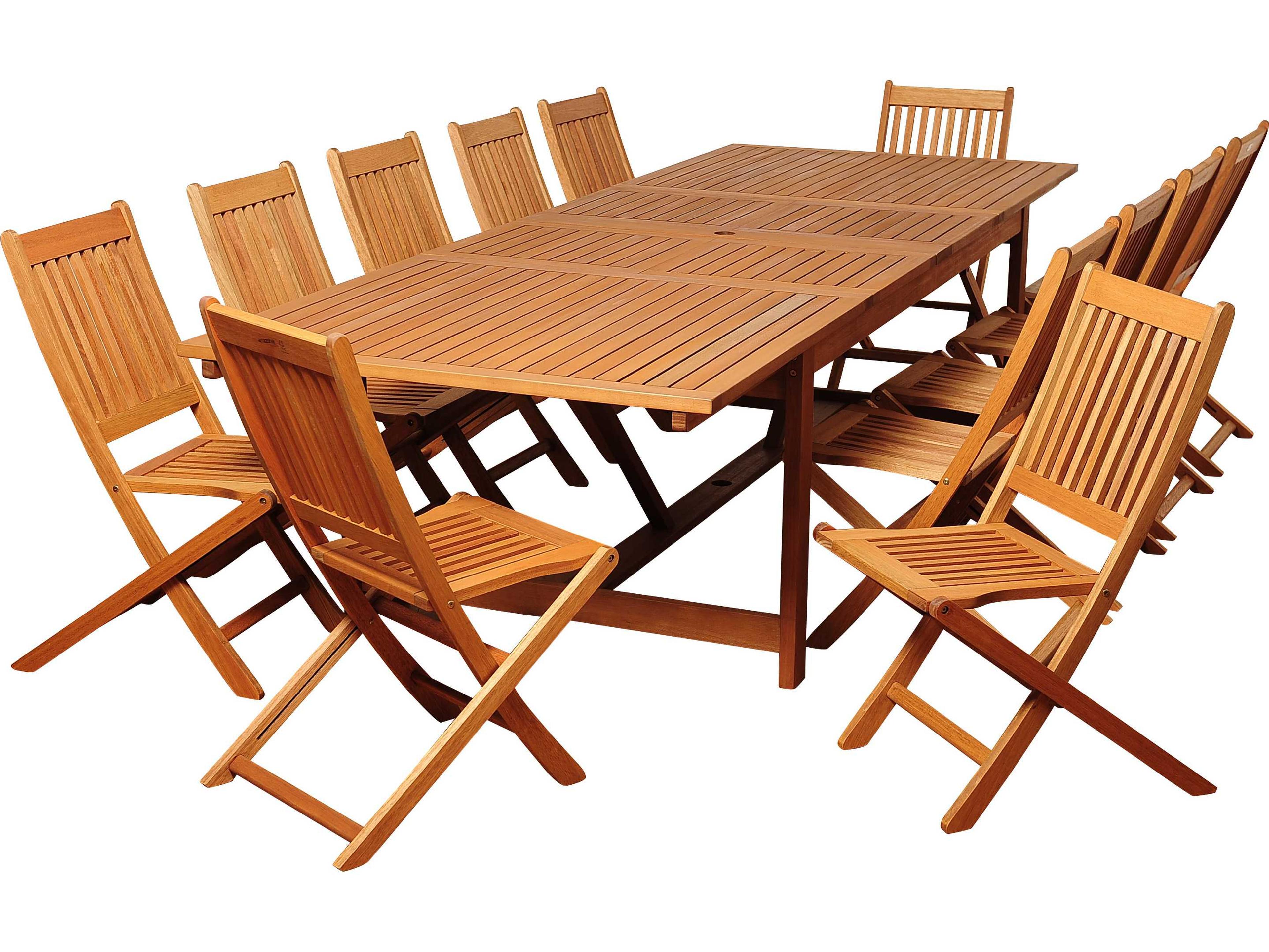 Amazonia Eucalyptus Rectangular 13 Piece Extendable Barrett Outdoor Dining Set