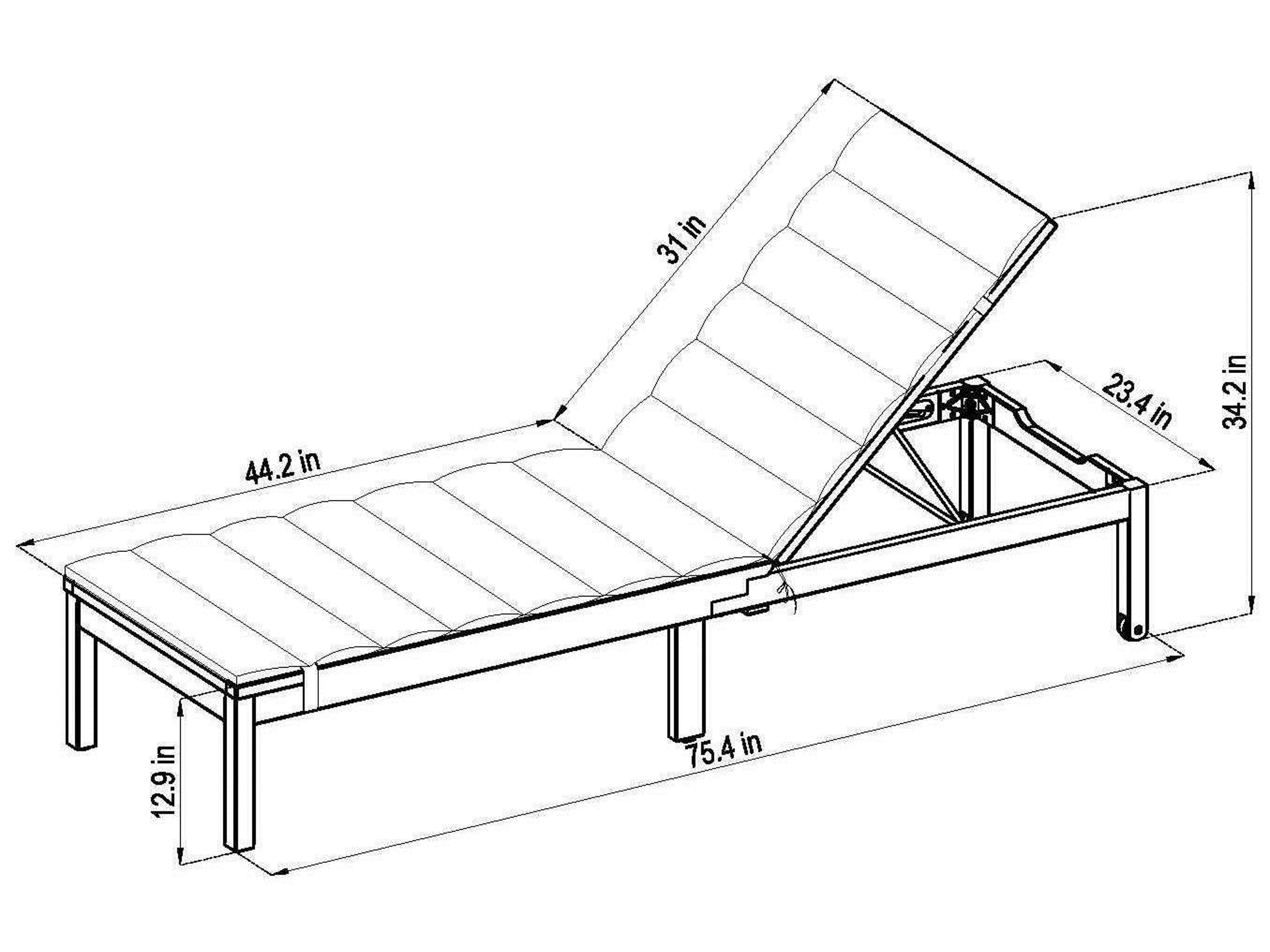 International Home Miami Amazonia Karen Wood Outdoor Chaise Lounge