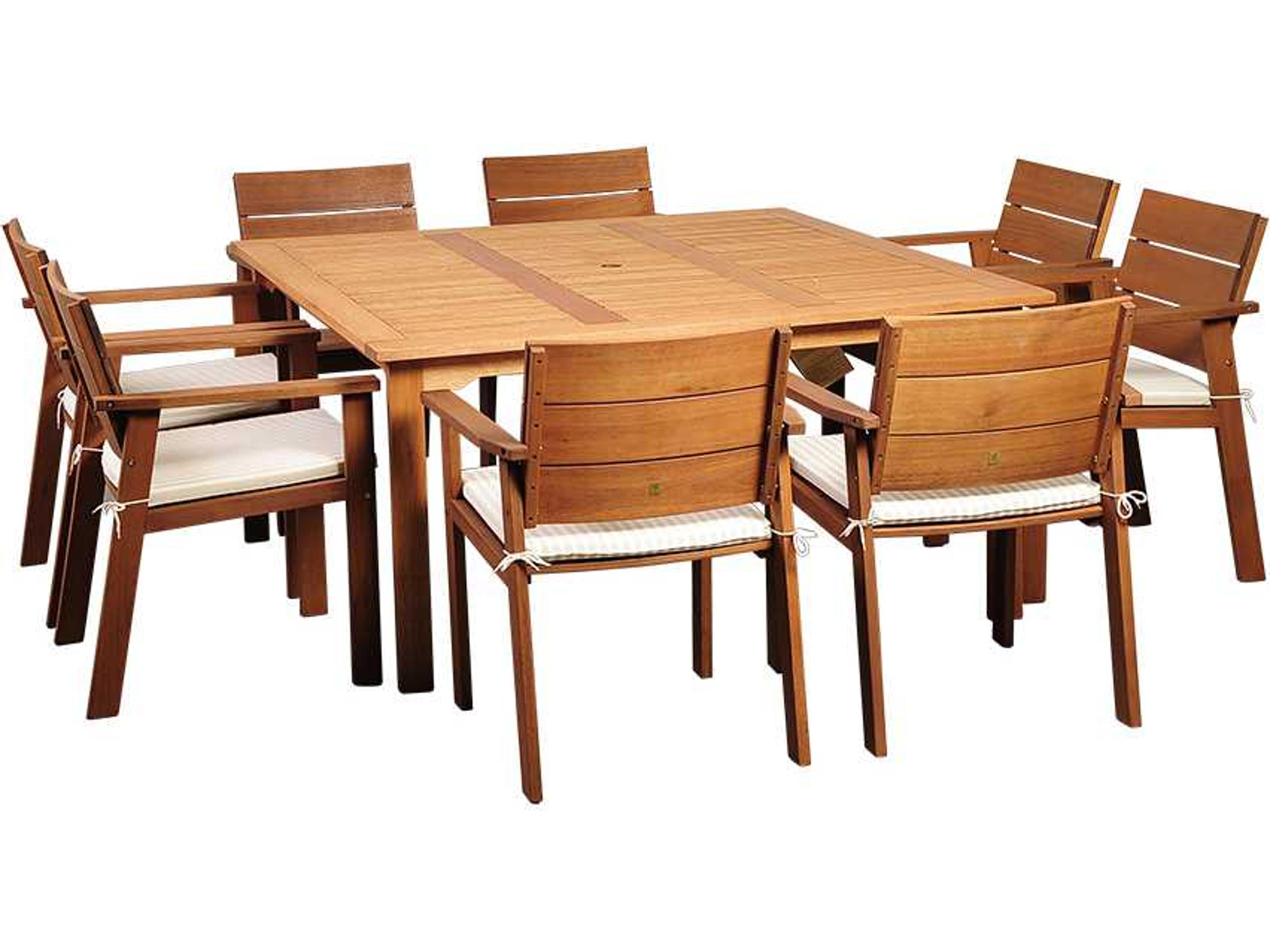 Amazonia Eucalyptus Square Nine piece Nelson Patio Dining Set