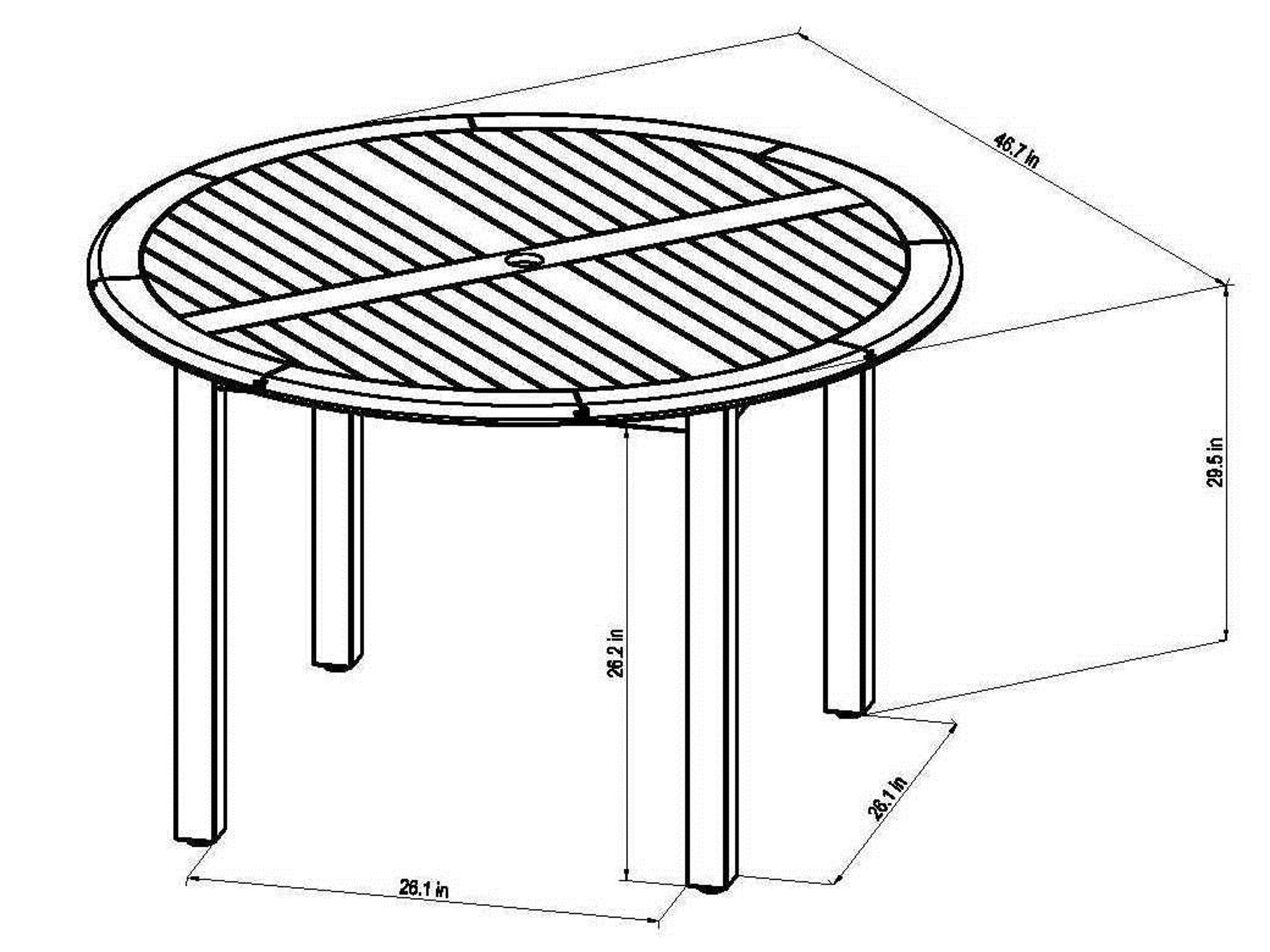 International Home Miami Amazonia Noordam 5 Piece Round Wood Outdoor Dining Set