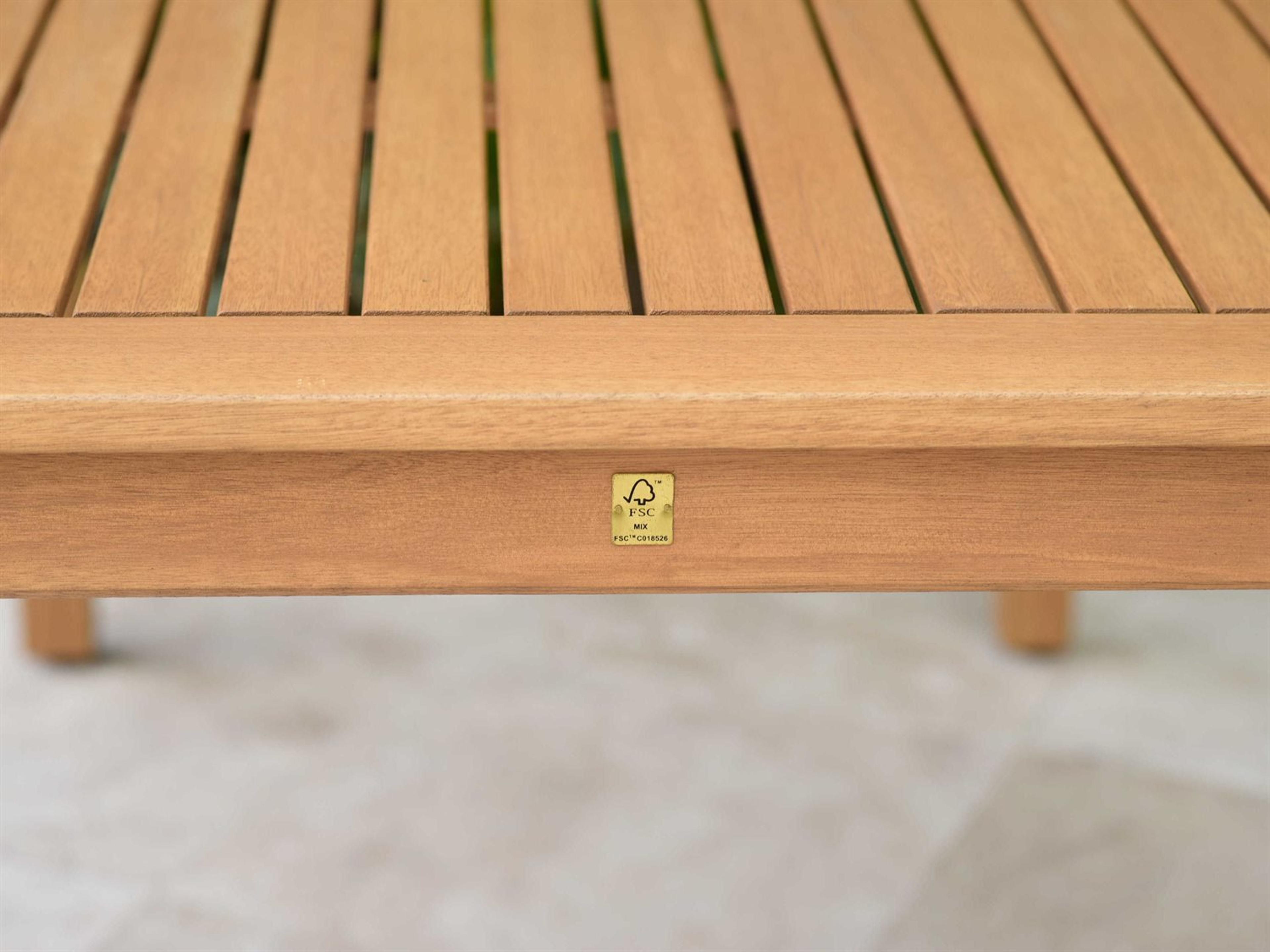 International Home Miami Amazonia San Antonio Wood Rectangular Patio Dining Table with Umbrella Hole