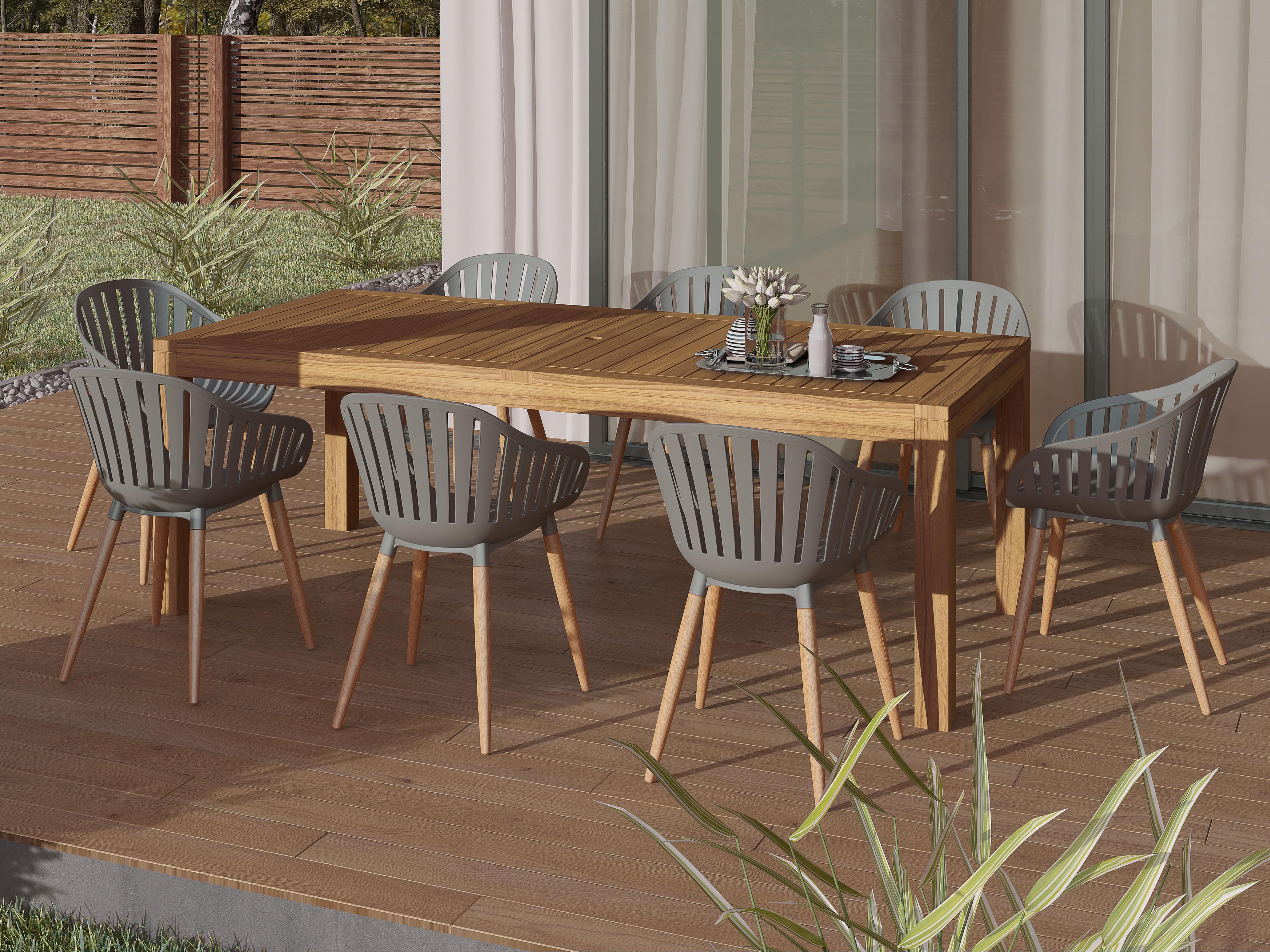 Amazonia 9 Piece Rectangular Outdoor Patio Dining Set Certified Teak