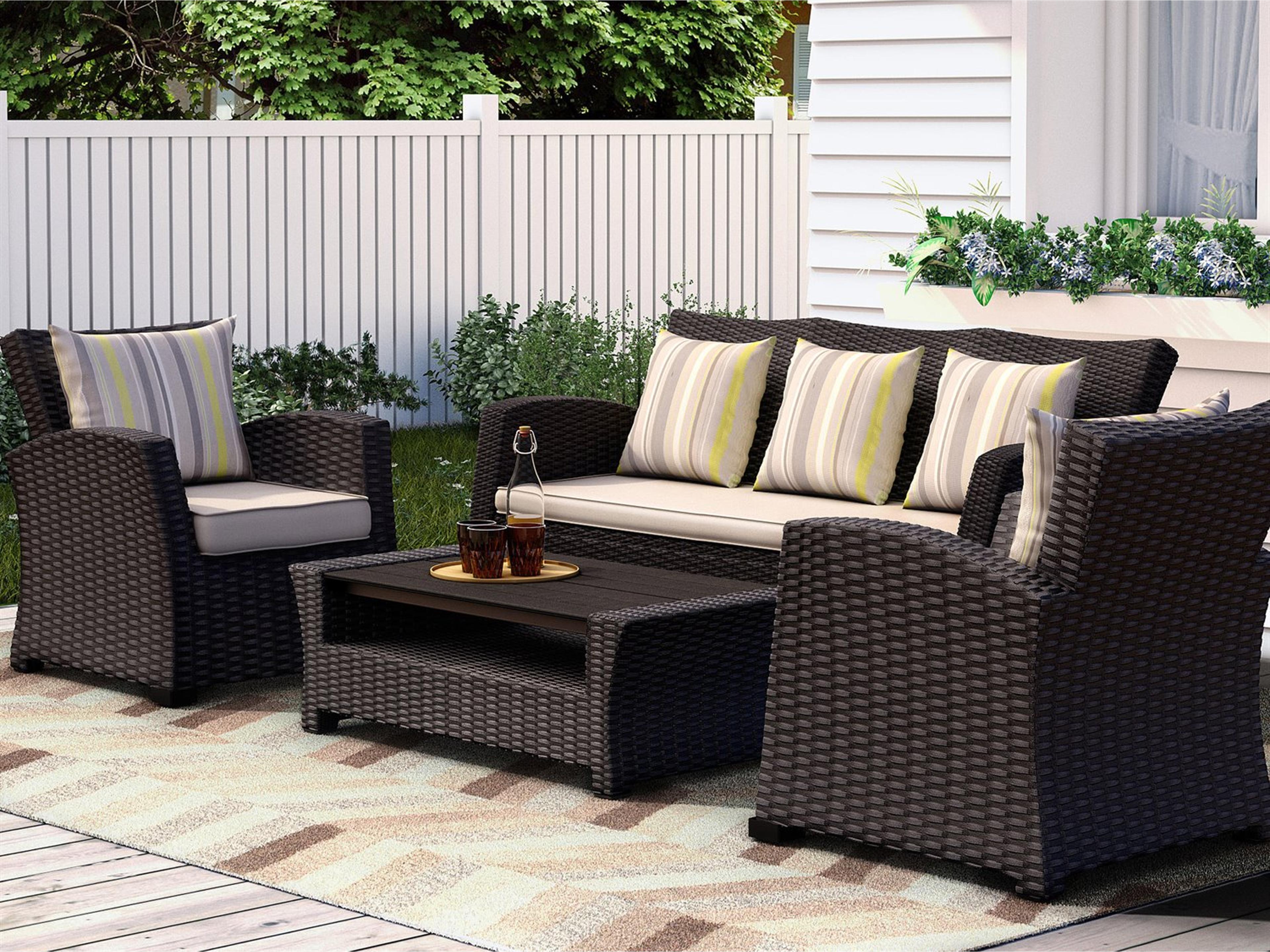 Atlantic Wicker Cushion Outdoor Lounge Set