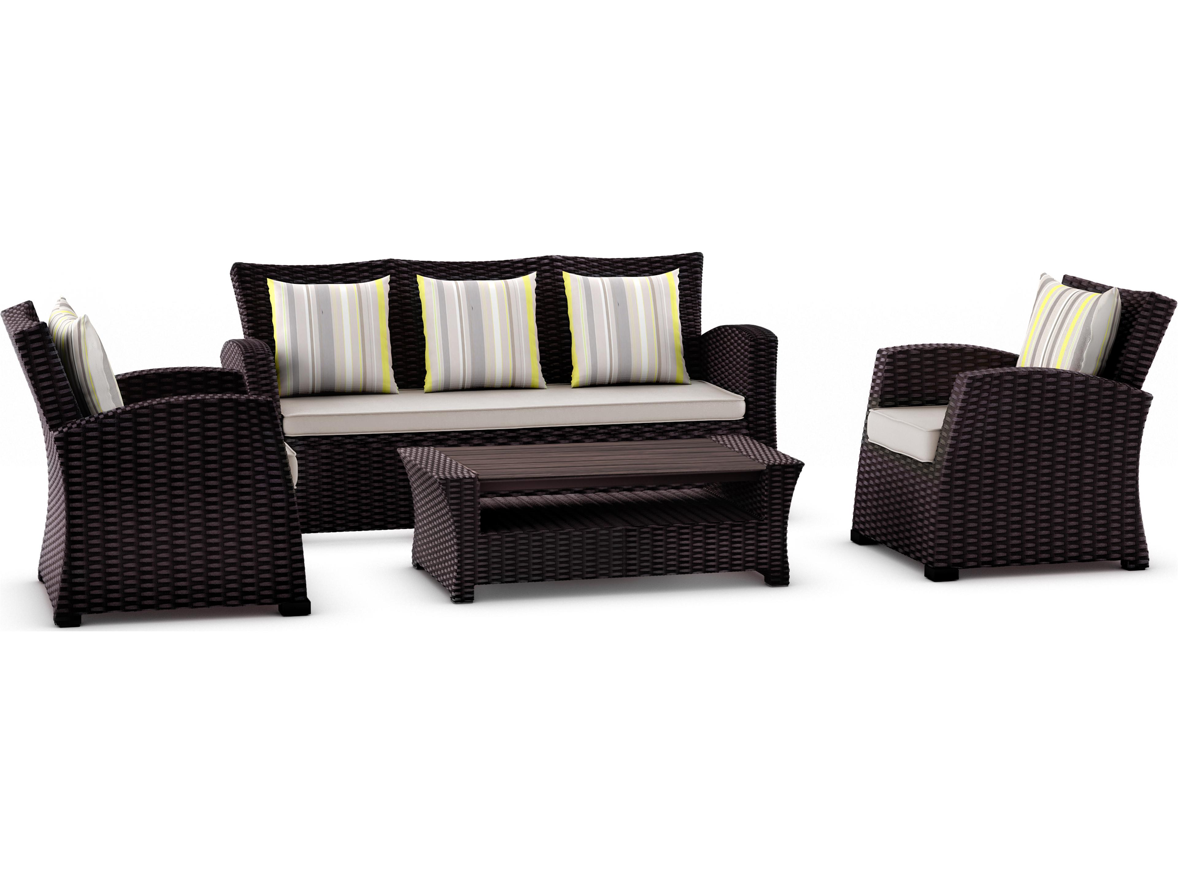International Home Miami Atlantic Wicker Cushion Outdoor Lounge Set
