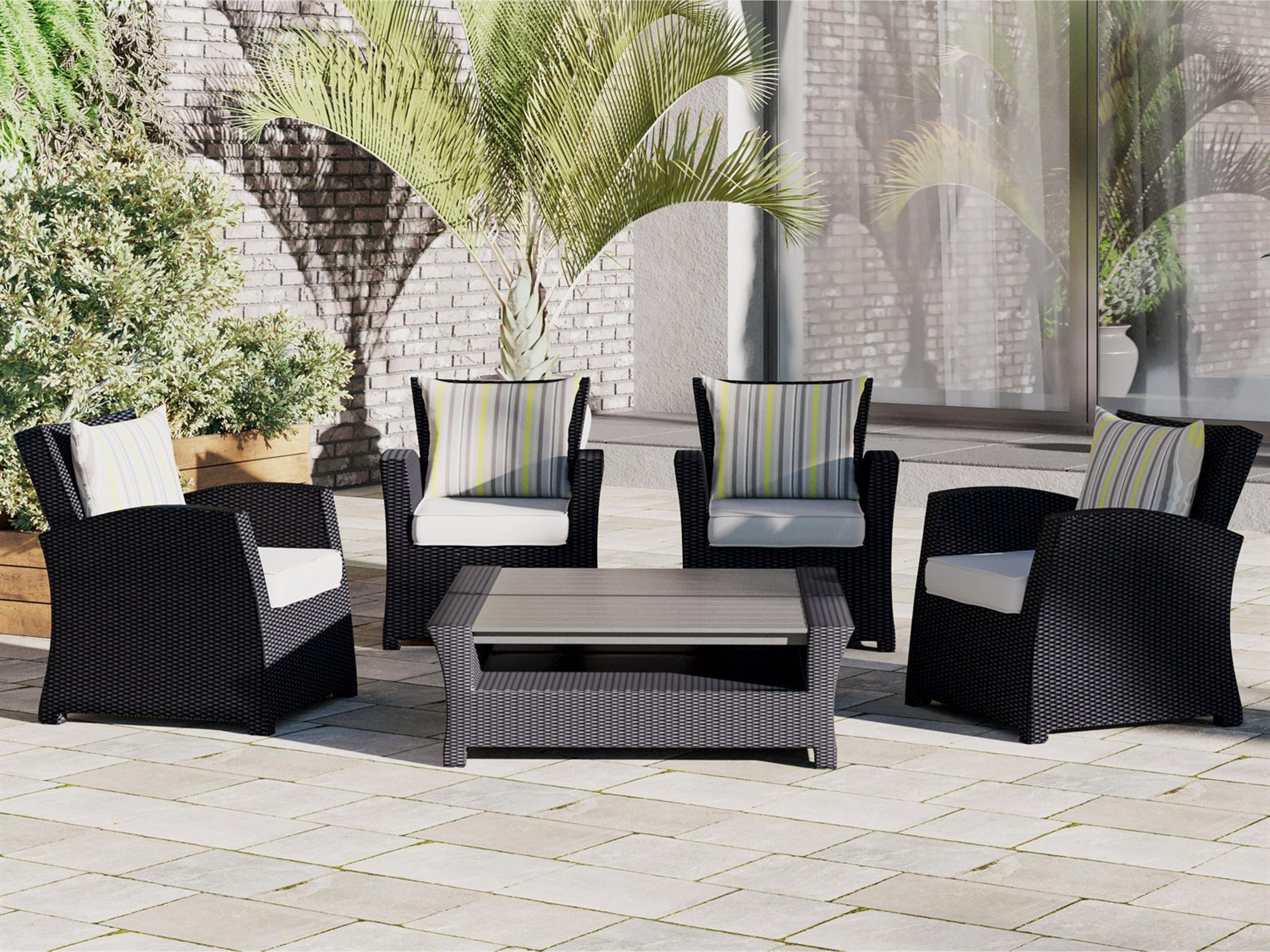 Atlantic Wicker Cushion Outdoor Patio Lounge Set