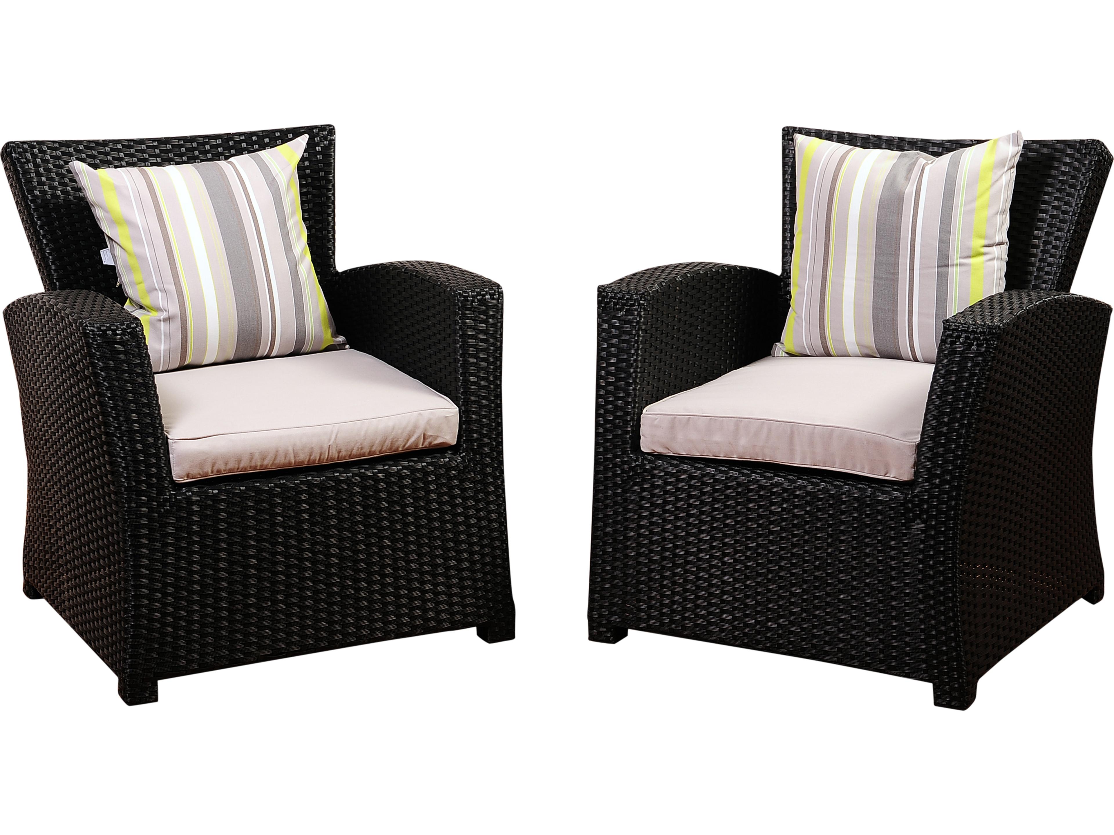 International Home Miami Atlantic Wicker Cushion Outdoor Patio Lounge Set