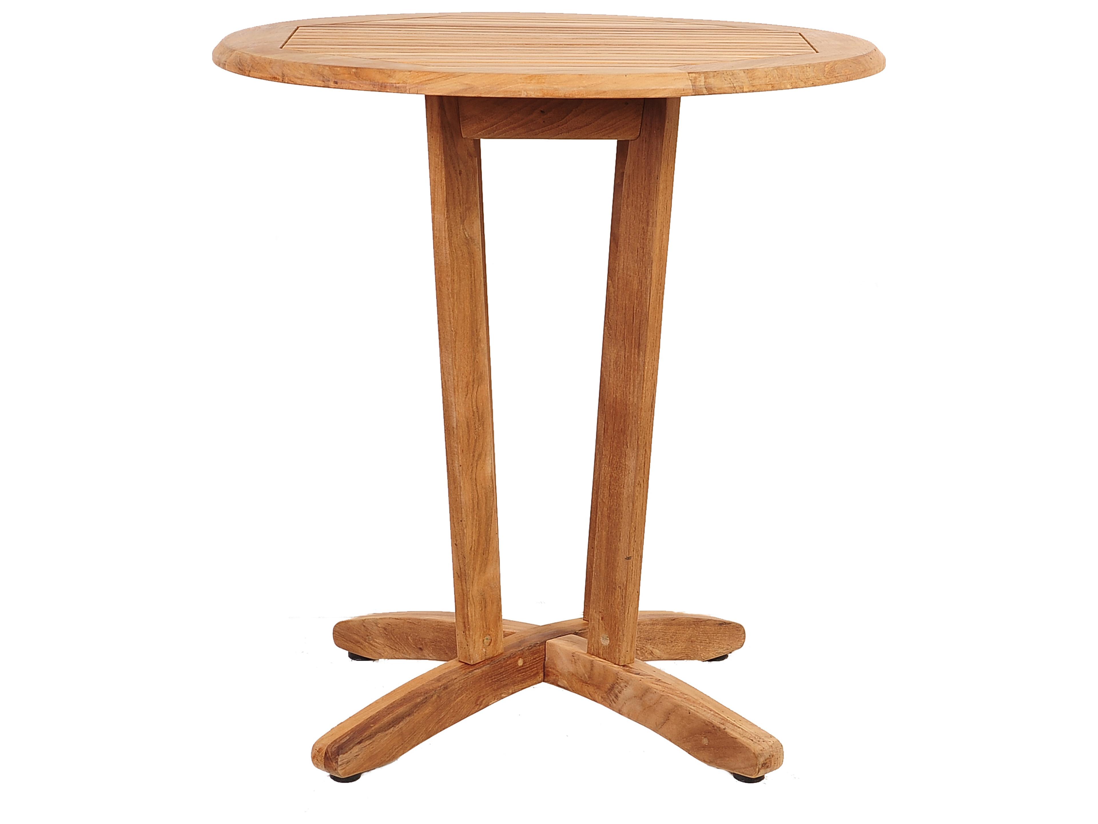 International Home Miami Amazonia 3 Piece Teak 100% FSC Certified Solid Wood For Outdoor Round Table With Brown Chair