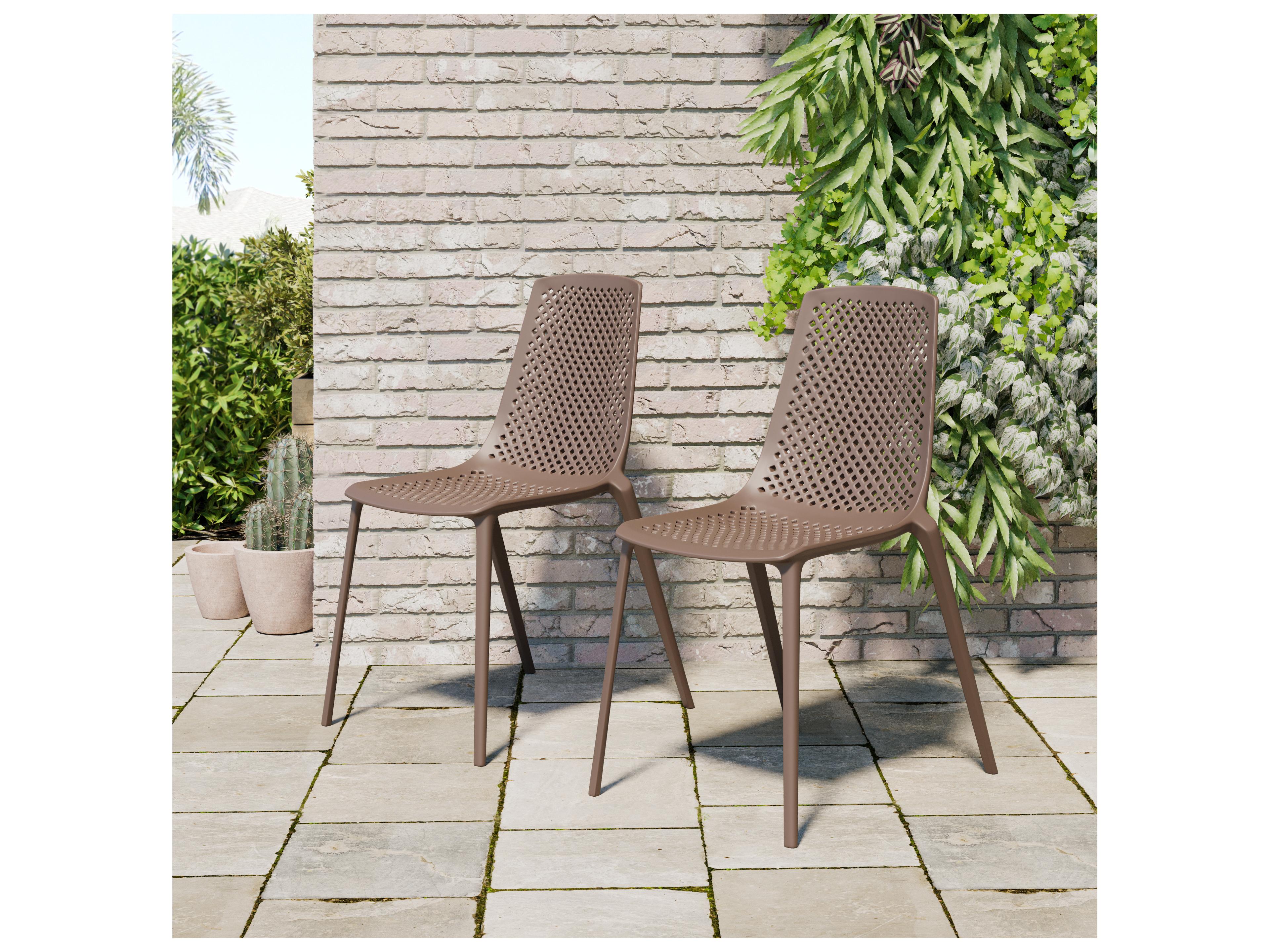 International Home Miami Amazonia 3 Piece Teak 100% FSC Certified Solid Wood For Outdoor Round Table With Brown Chair