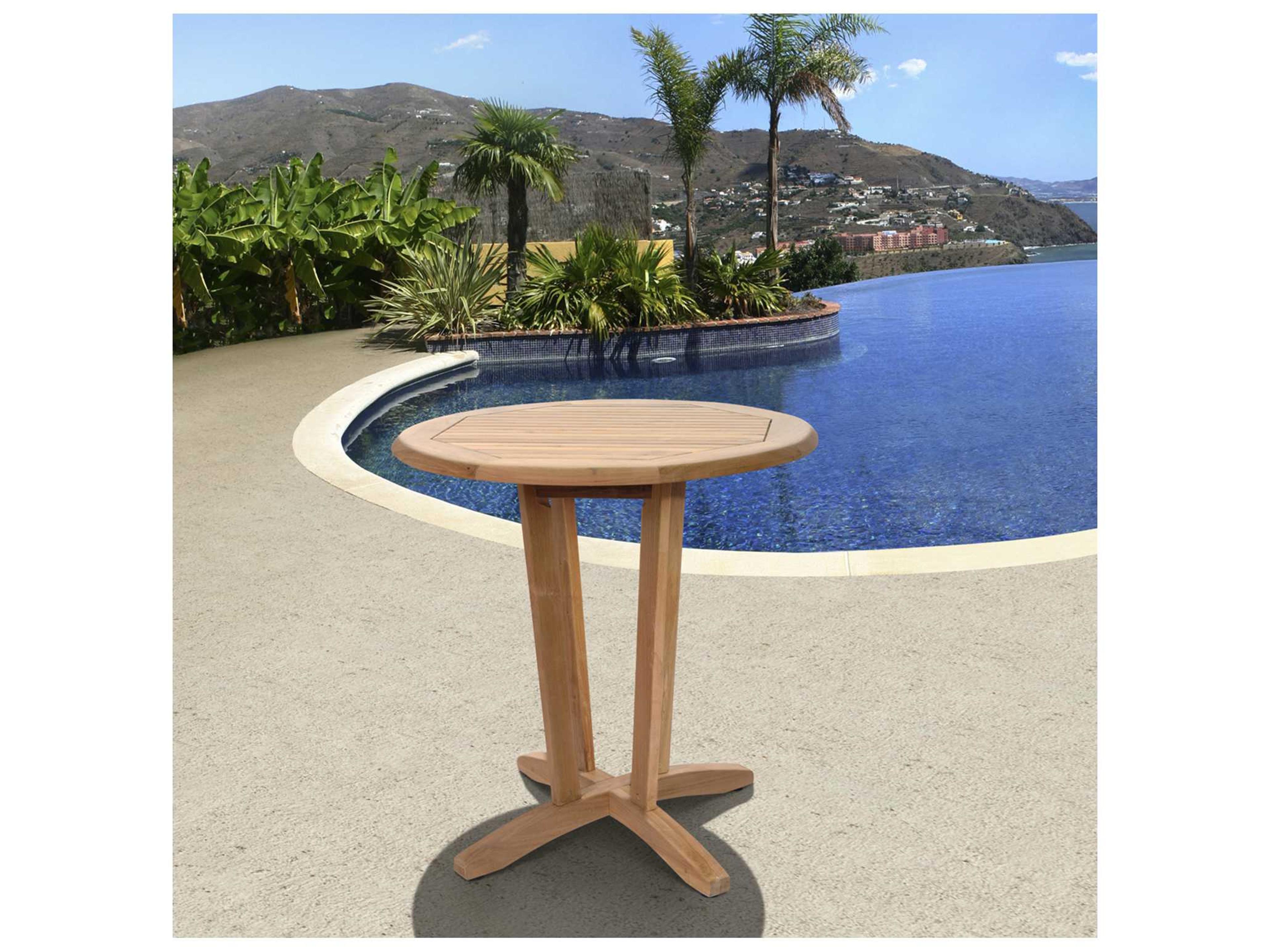 International Home Miami Amazonia Teak Round Five Piece Kansas Bistro Set