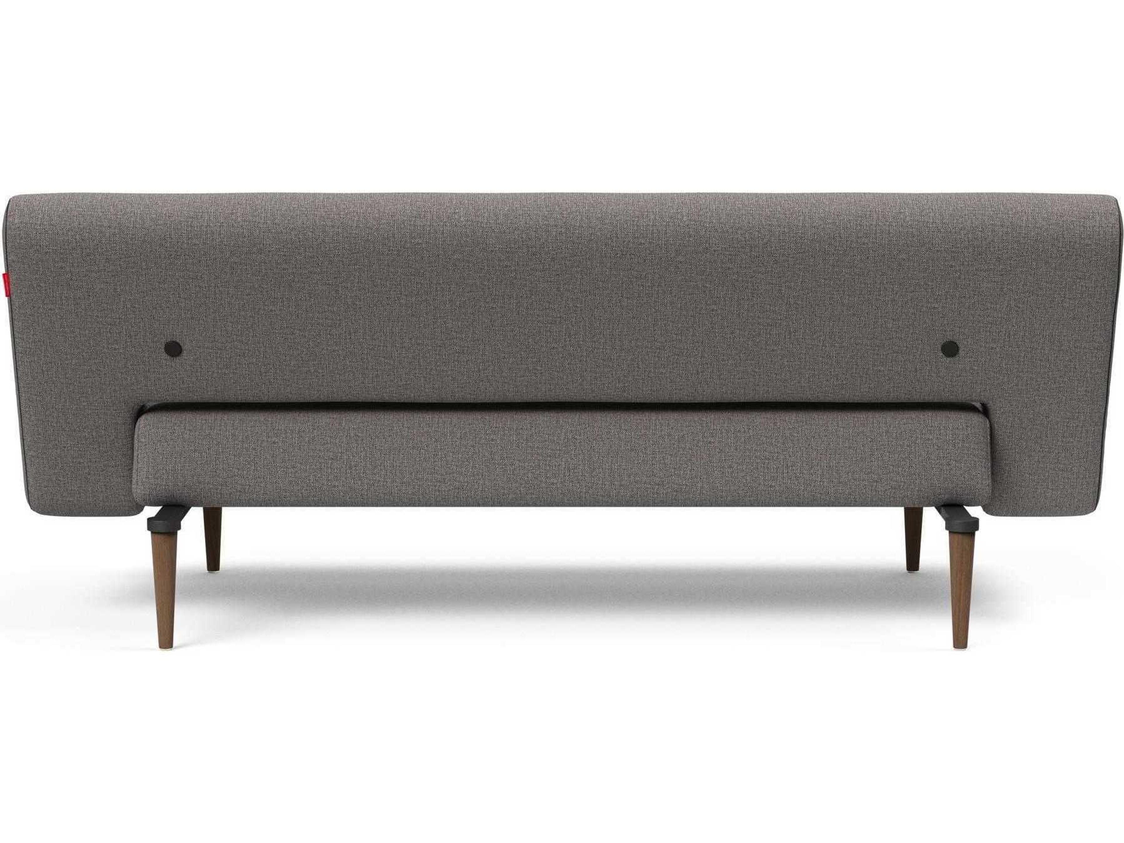 Innovation Unfurl Mixed Dance Grey Dark Stained Wood Upholstered Sofa Bed