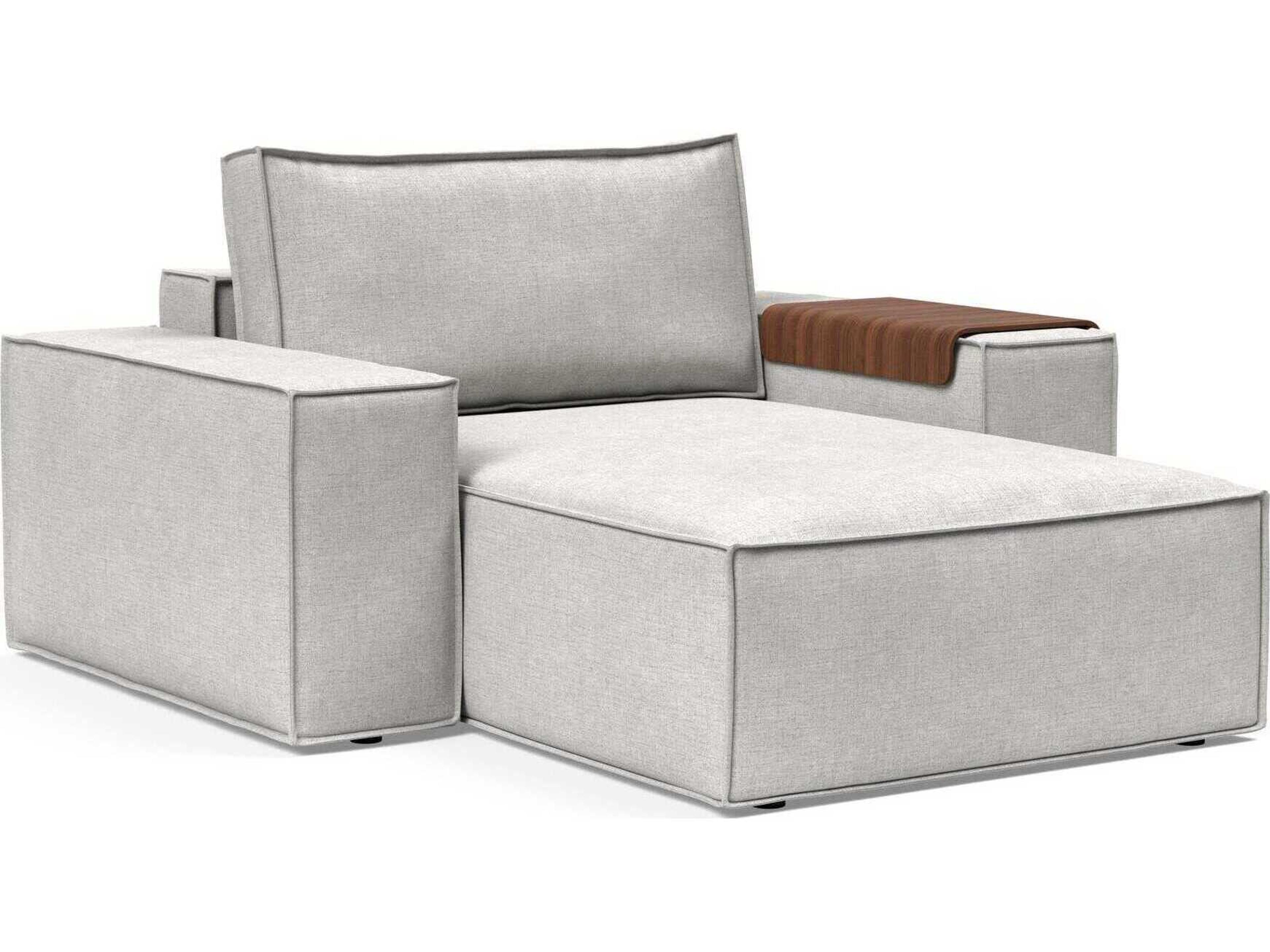 Newilla Adario Fog Gray Upholstered Chaise