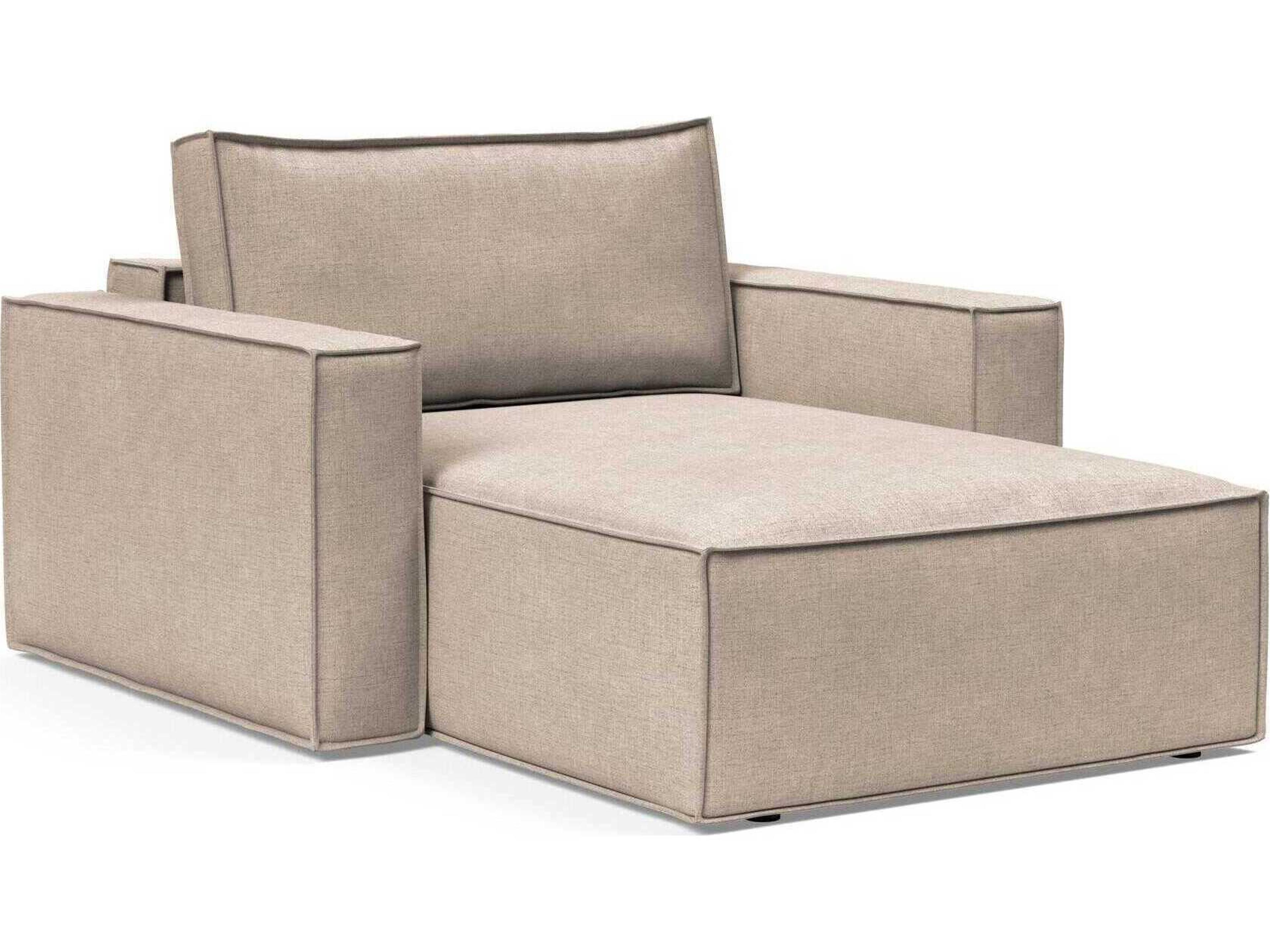 Newilla Adario Taupe Brown Upholstered Chaise