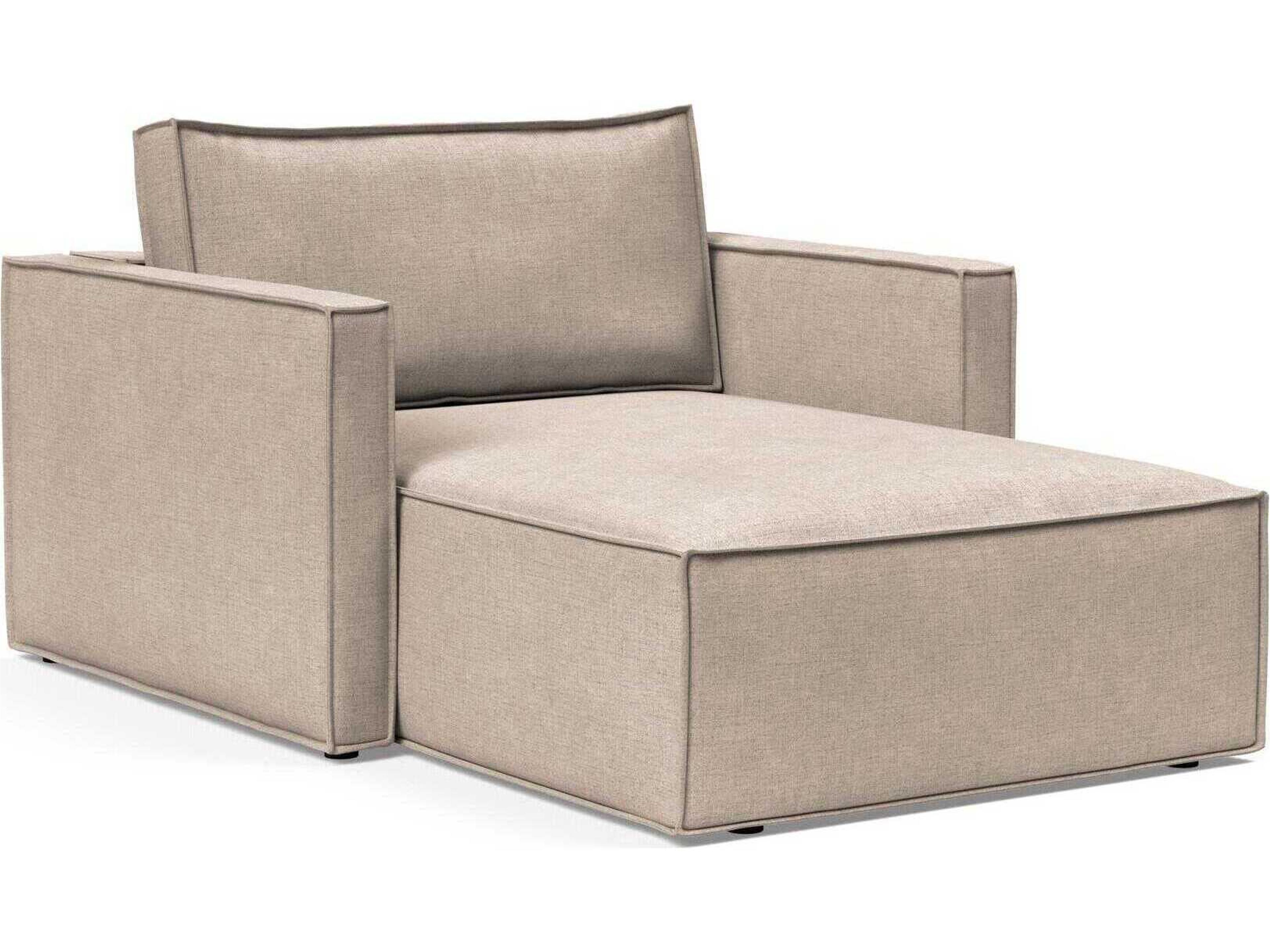 Newilla Adario Taupe Brown Upholstered Chaise