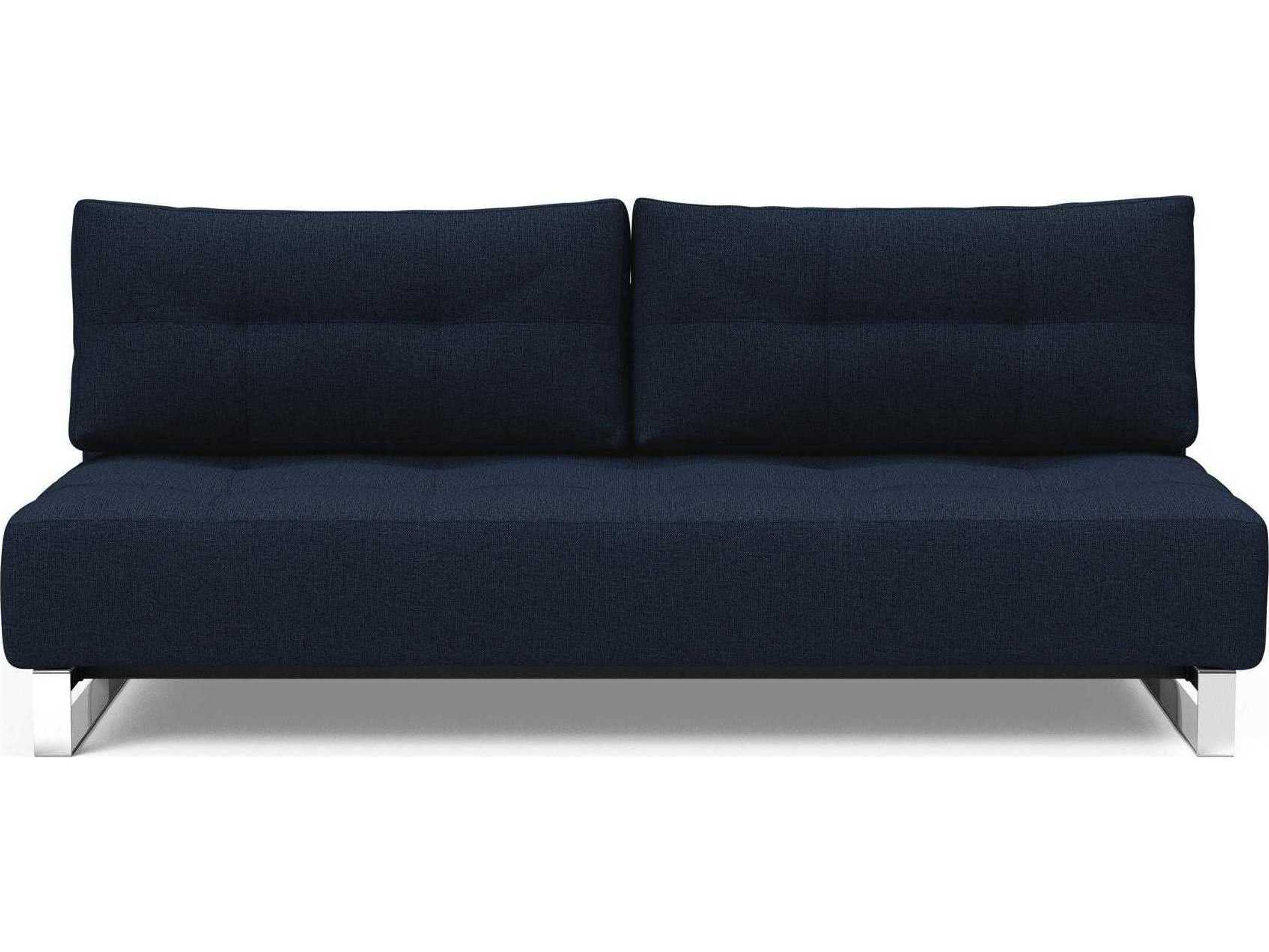 Innovation Supermax Del Mixed Dance Blue Chrome Upholstered Sofa Bed
