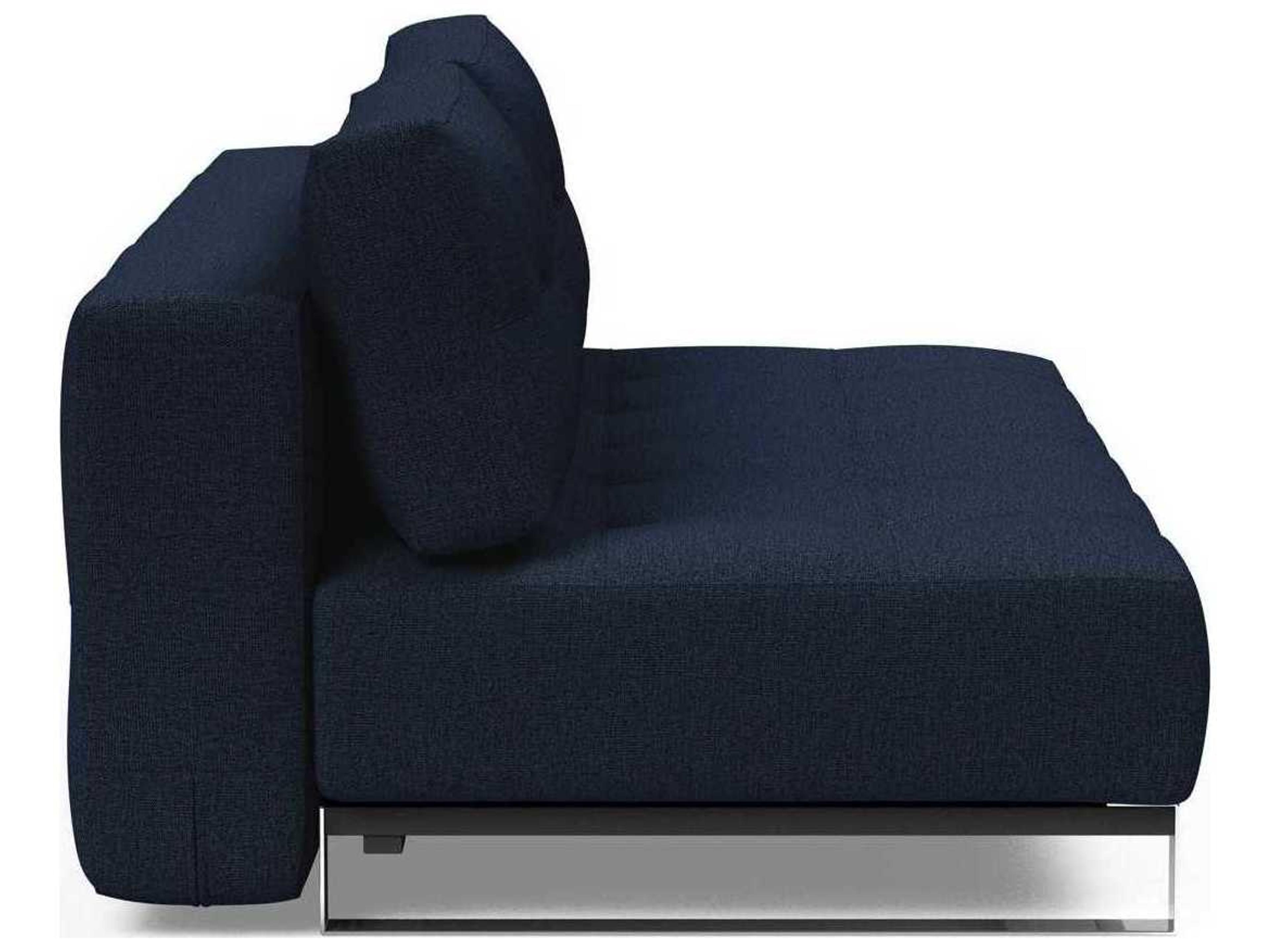 Innovation Supermax Del Mixed Dance Blue Chrome Upholstered Sofa Bed