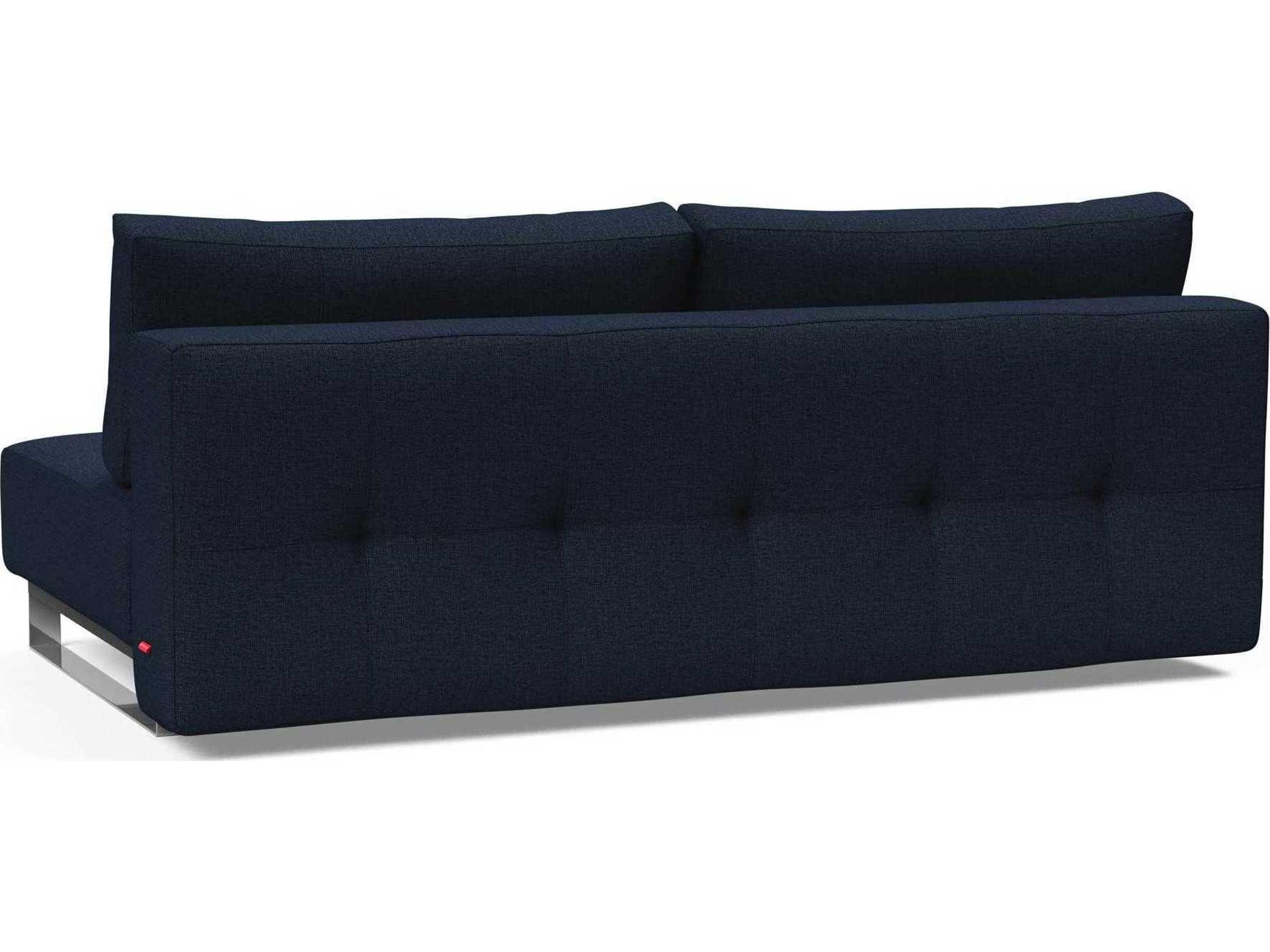 Innovation Supermax Del Mixed Dance Blue Chrome Upholstered Sofa Bed