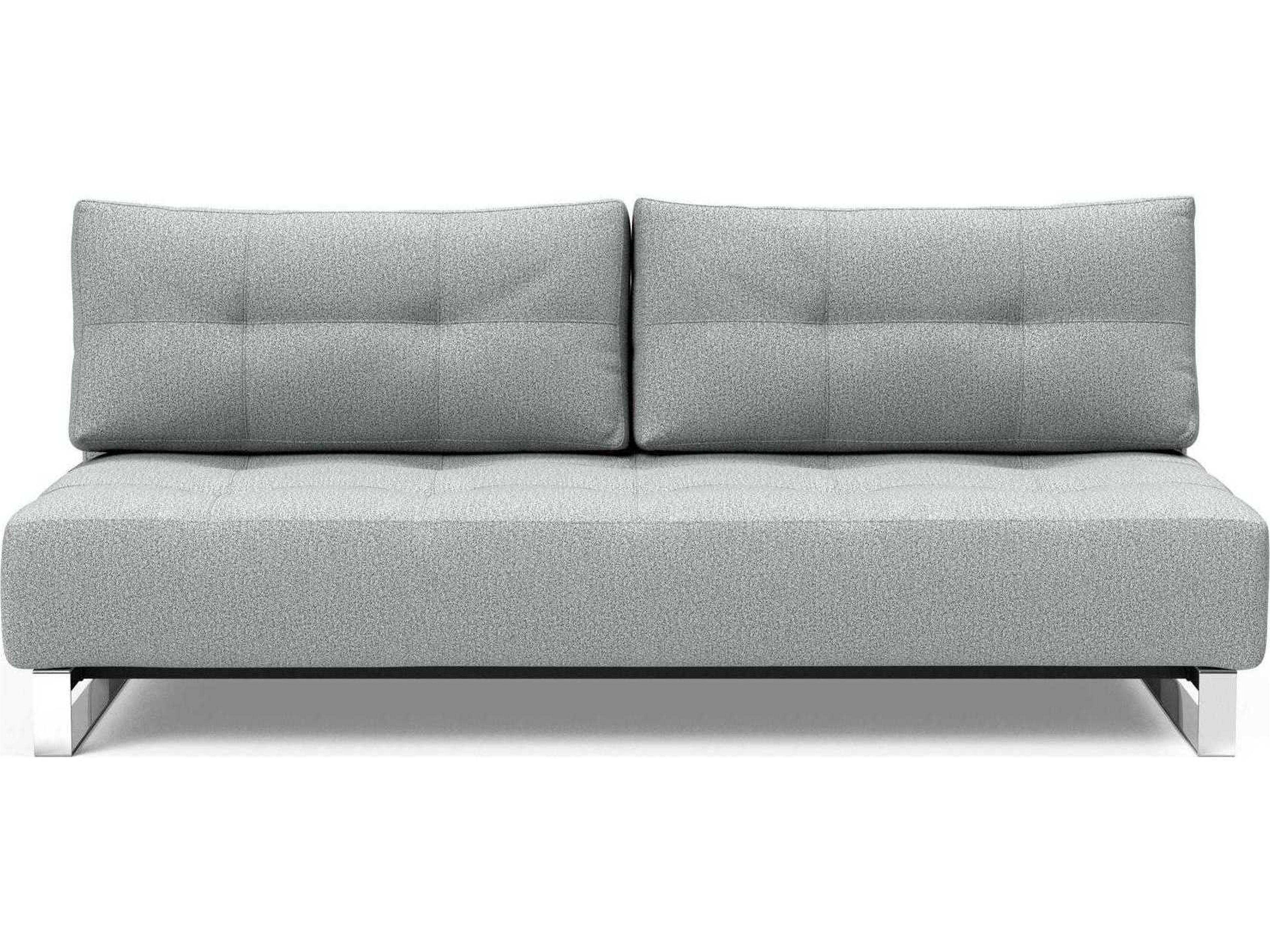 Innovation Supermax Del Melange Light Grey Chrome Upholstered Sofa Bed