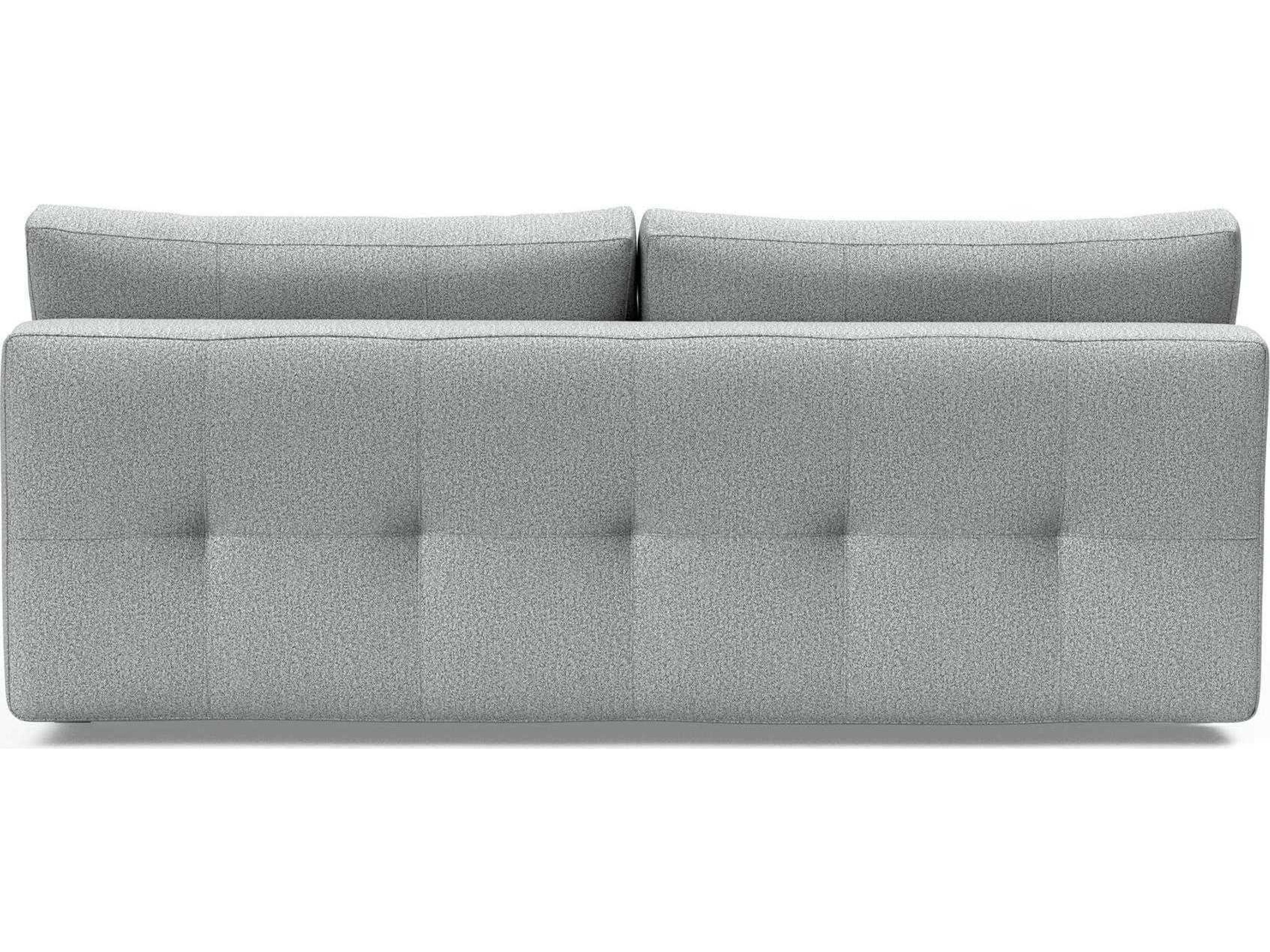 Innovation Supermax Del Melange Light Grey Chrome Upholstered Sofa Bed