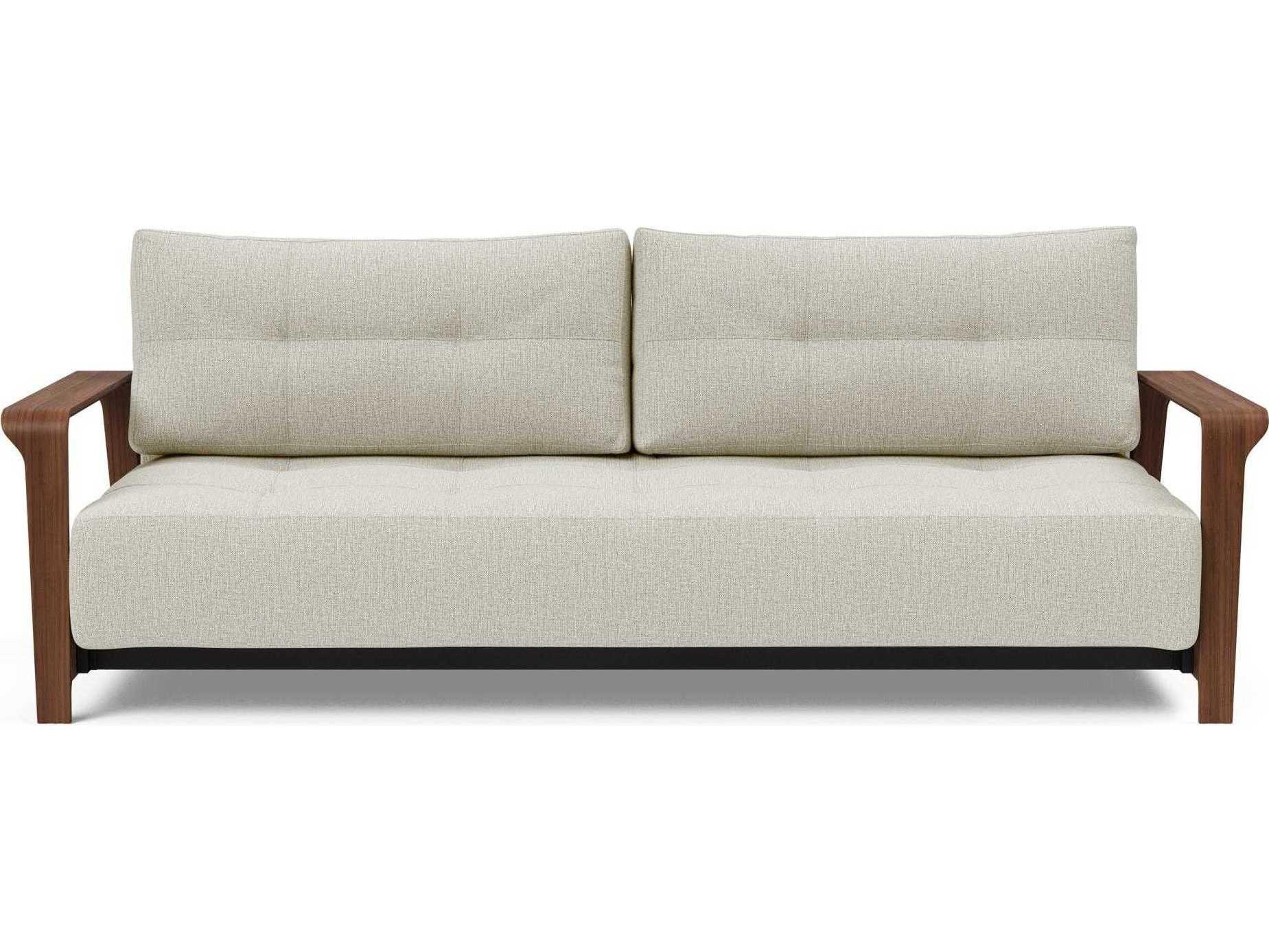 Innovation Ran Del Mixed Dance Natural Walnut Veneer White Upholstered Sofa Bed