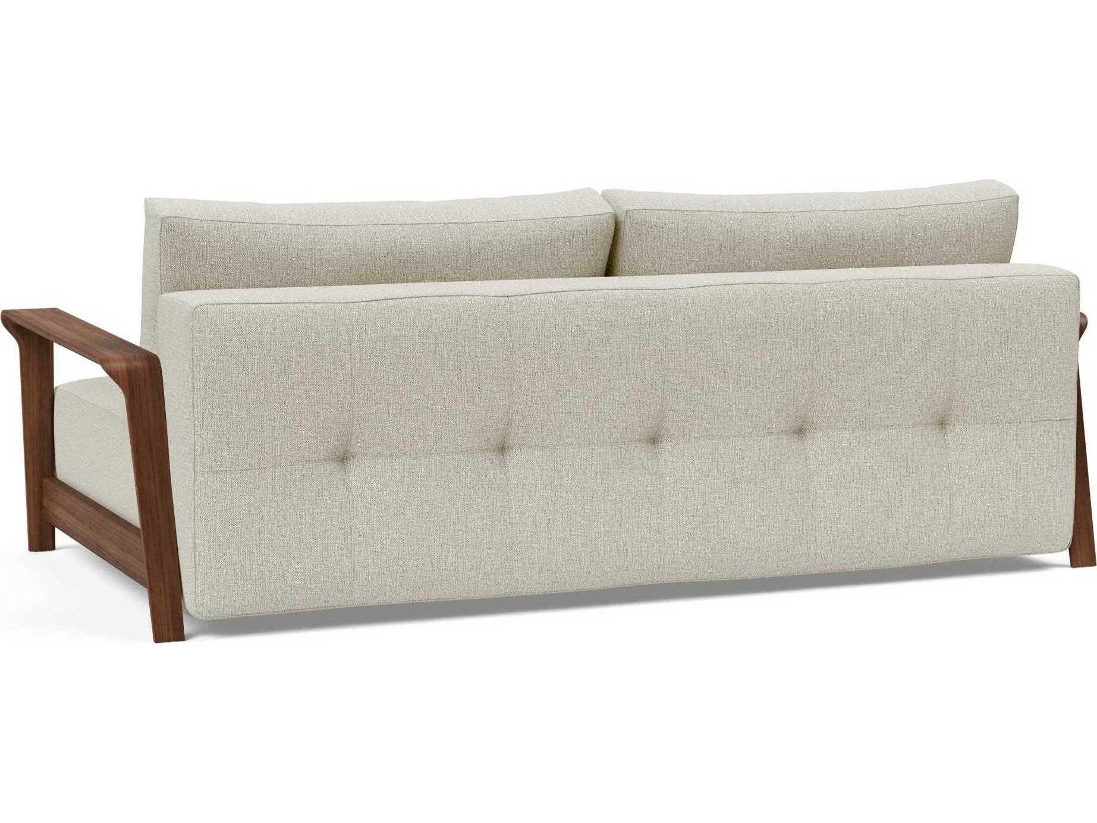 Innovation Ran Del Mixed Dance Natural Walnut Veneer White Upholstered Sofa Bed