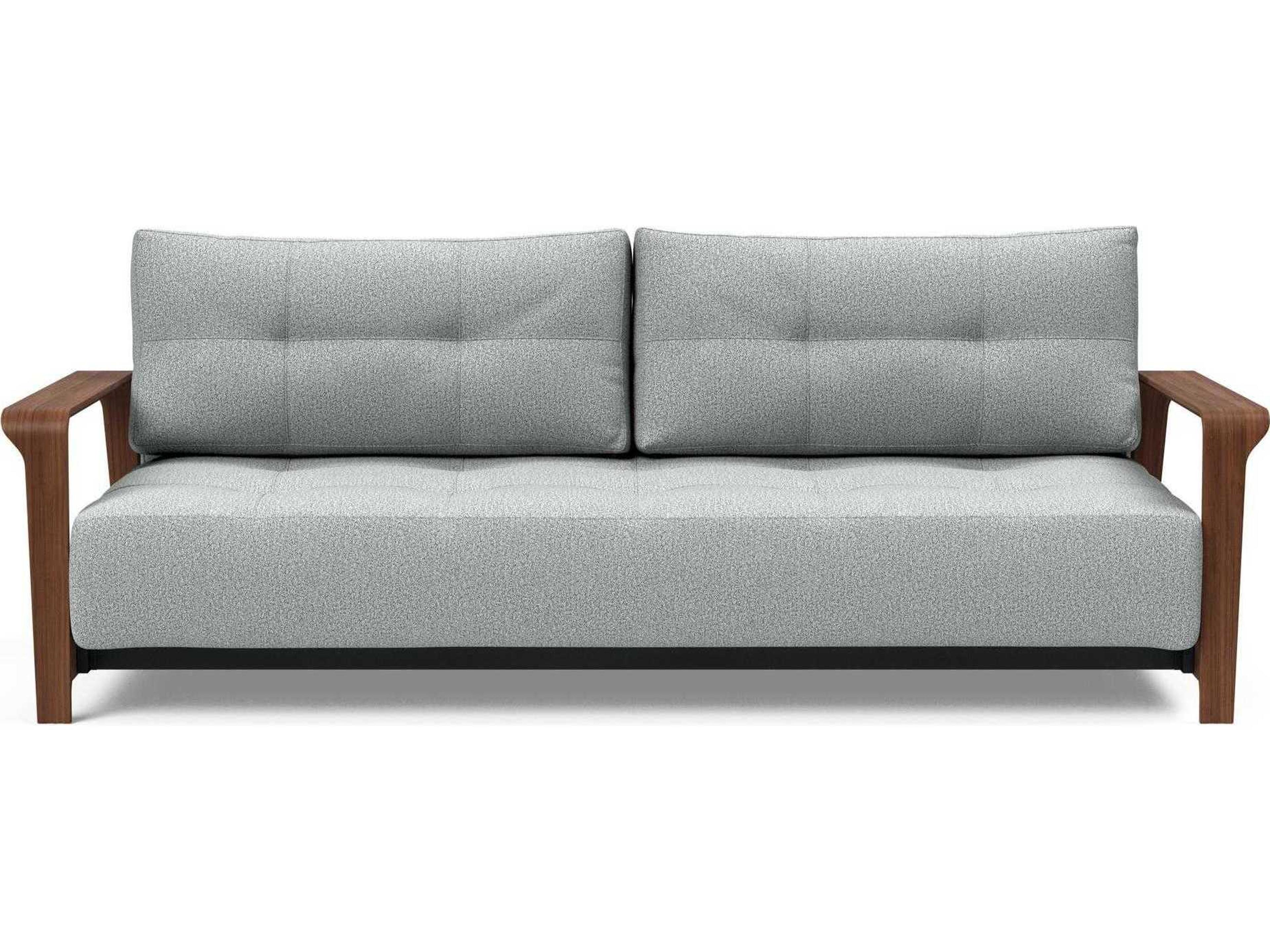 Innovation Ran Del Melange Light Grey Walnut Veneer Upholstered Sofa Bed