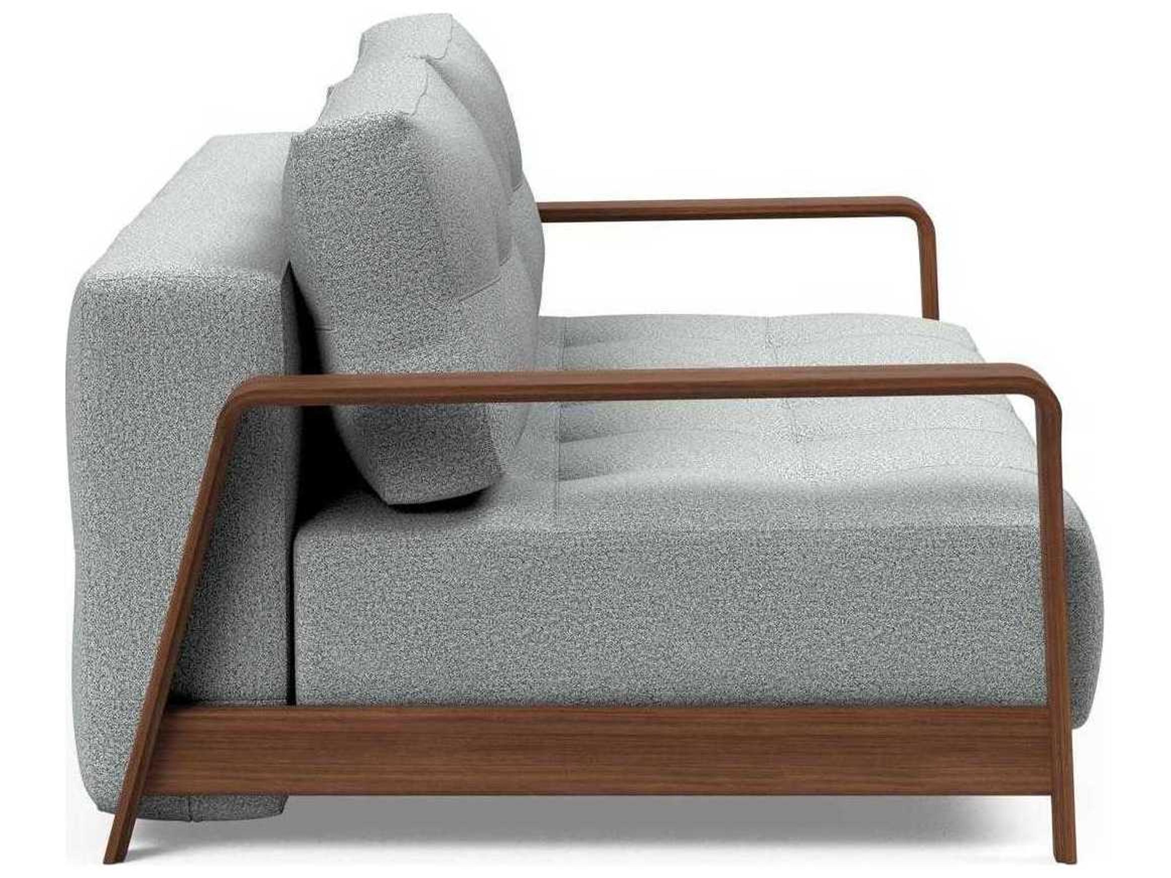 Innovation Ran Del Melange Light Grey Walnut Veneer Upholstered Sofa Bed