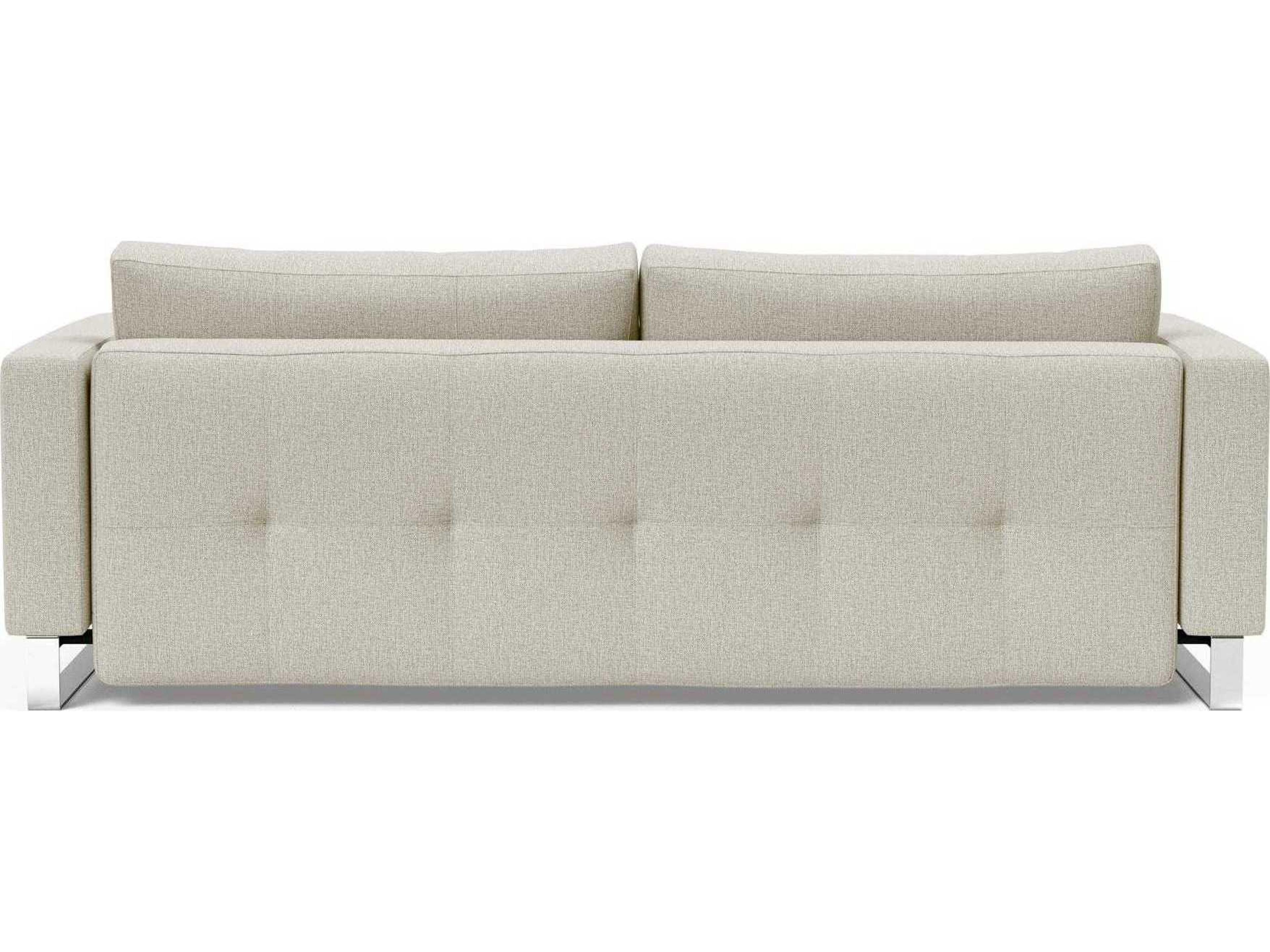 Innovation Cassius Del Mixed Dance Natural Chrome White Upholstered Sofa Bed