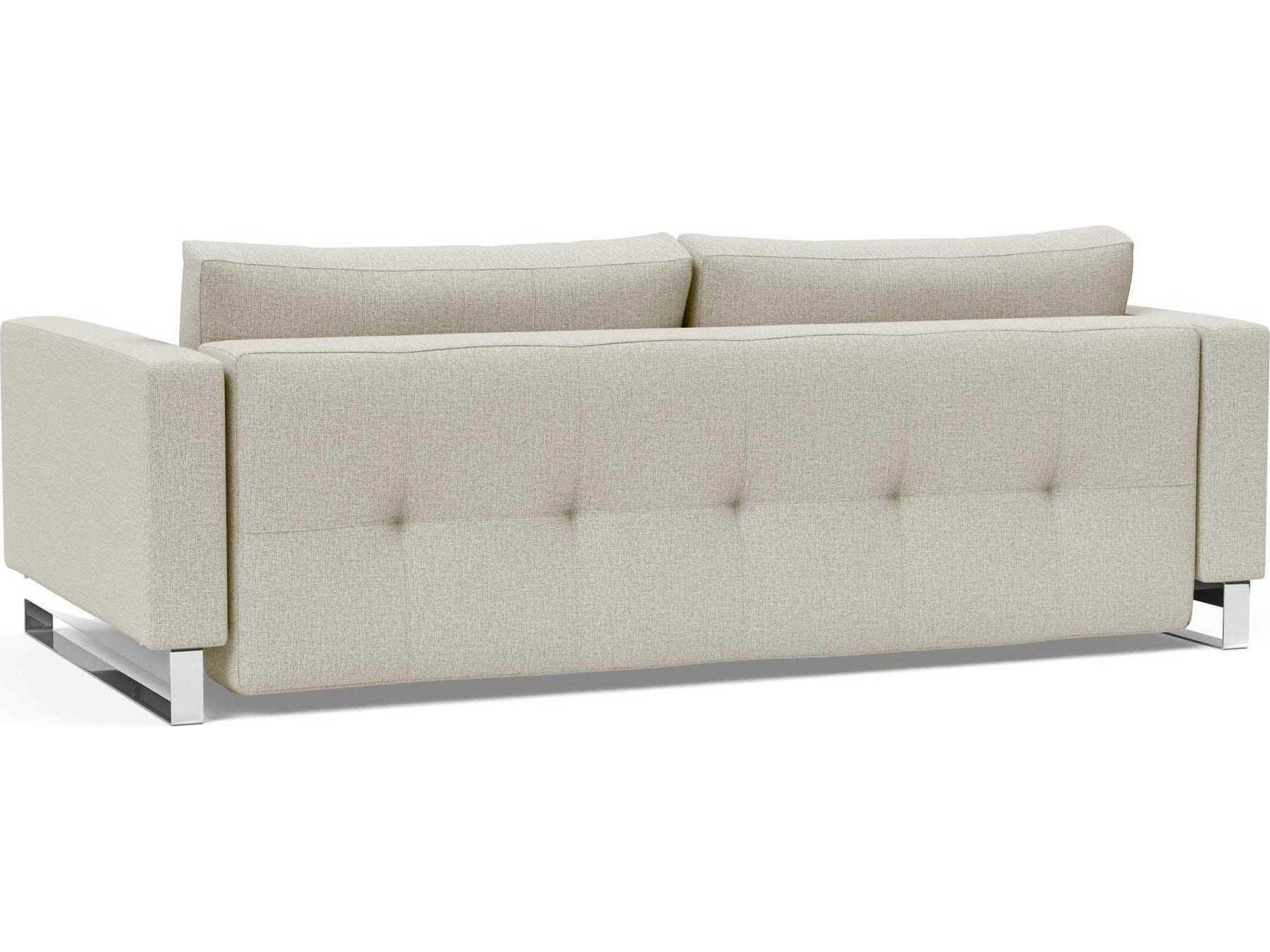 Innovation Cassius Del Mixed Dance Natural Chrome White Upholstered Sofa Bed