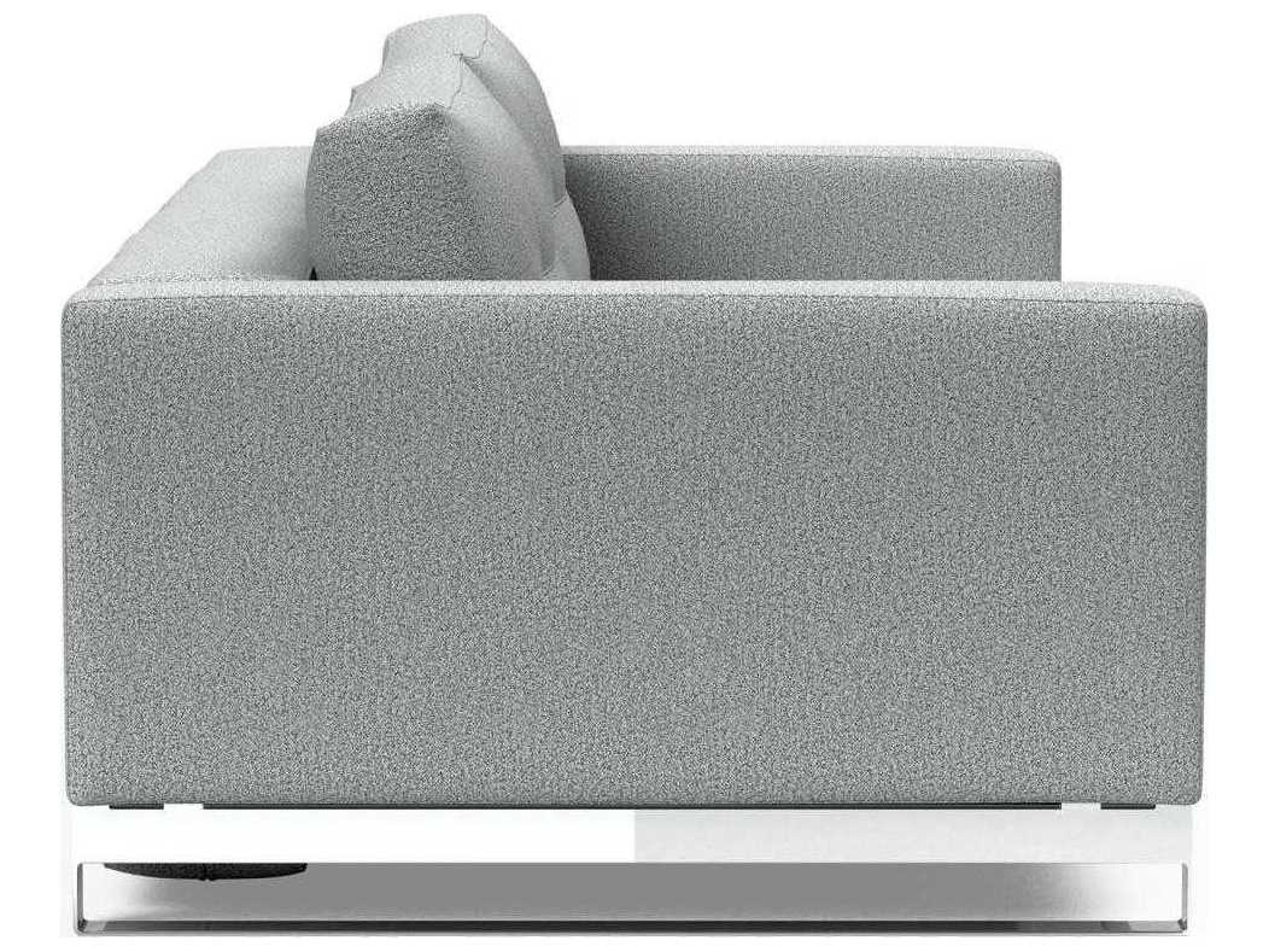 Innovation Cassius Del Melange Light Grey Chrome Upholstered Sofa Bed