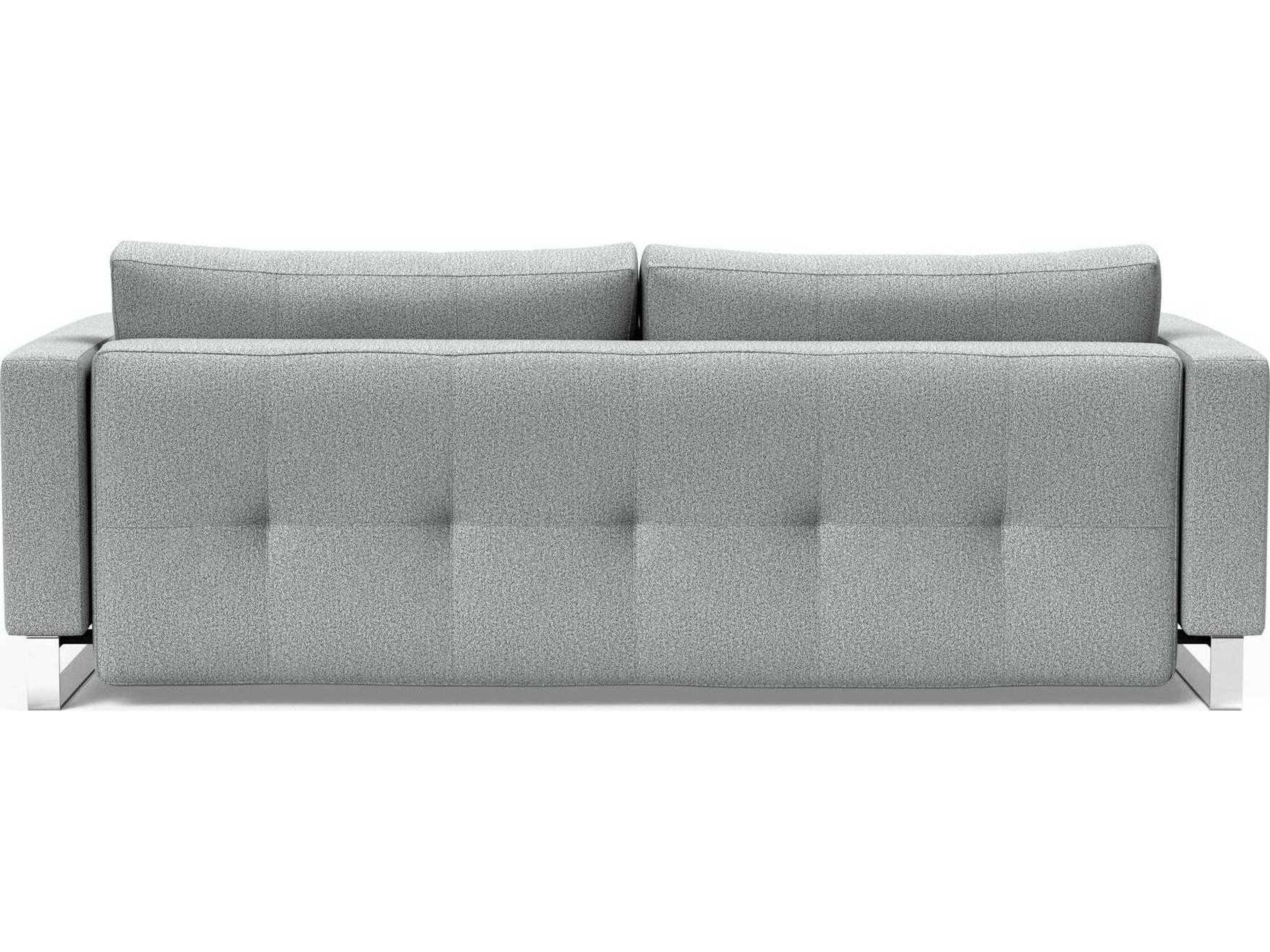 Innovation Cassius Del Melange Light Grey Chrome Upholstered Sofa Bed