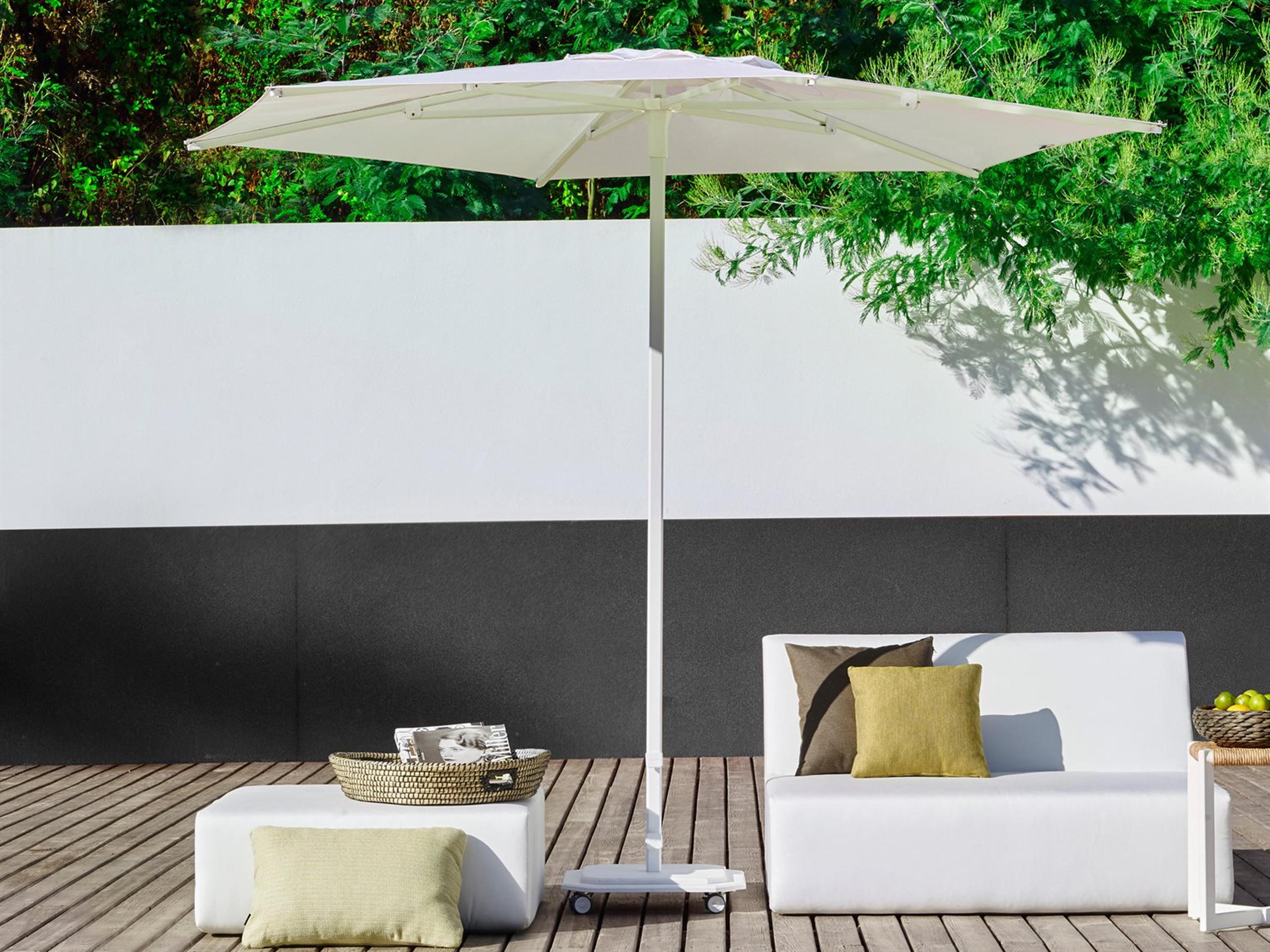 JCP 9ft Hexagon Centerpost Push-up Lift Aluminum Patio Umbrella