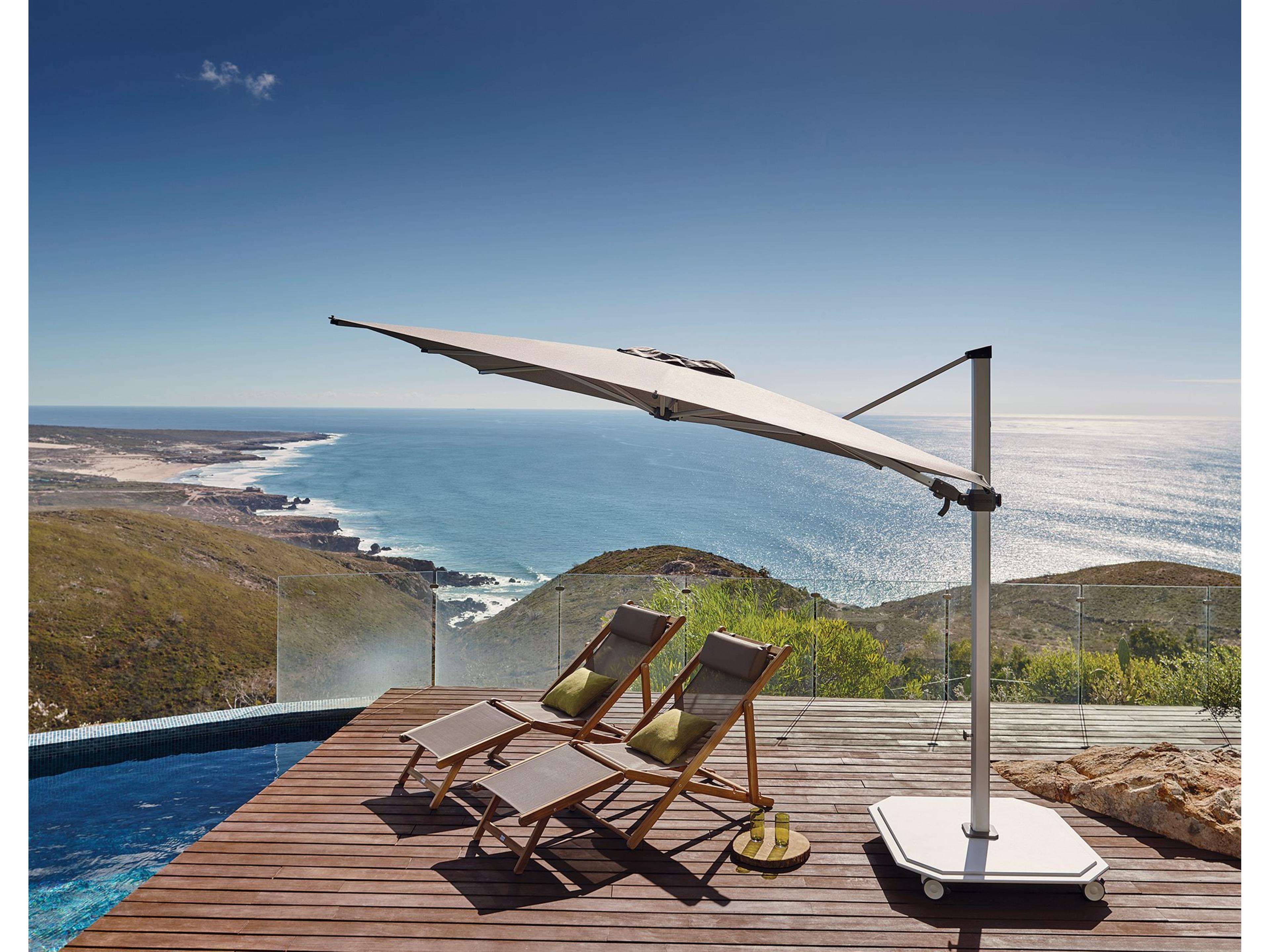 JCP.3 10 Foot Aluminum Crank Lift Infinite Tilt Square Outdoor Patio Umbrella